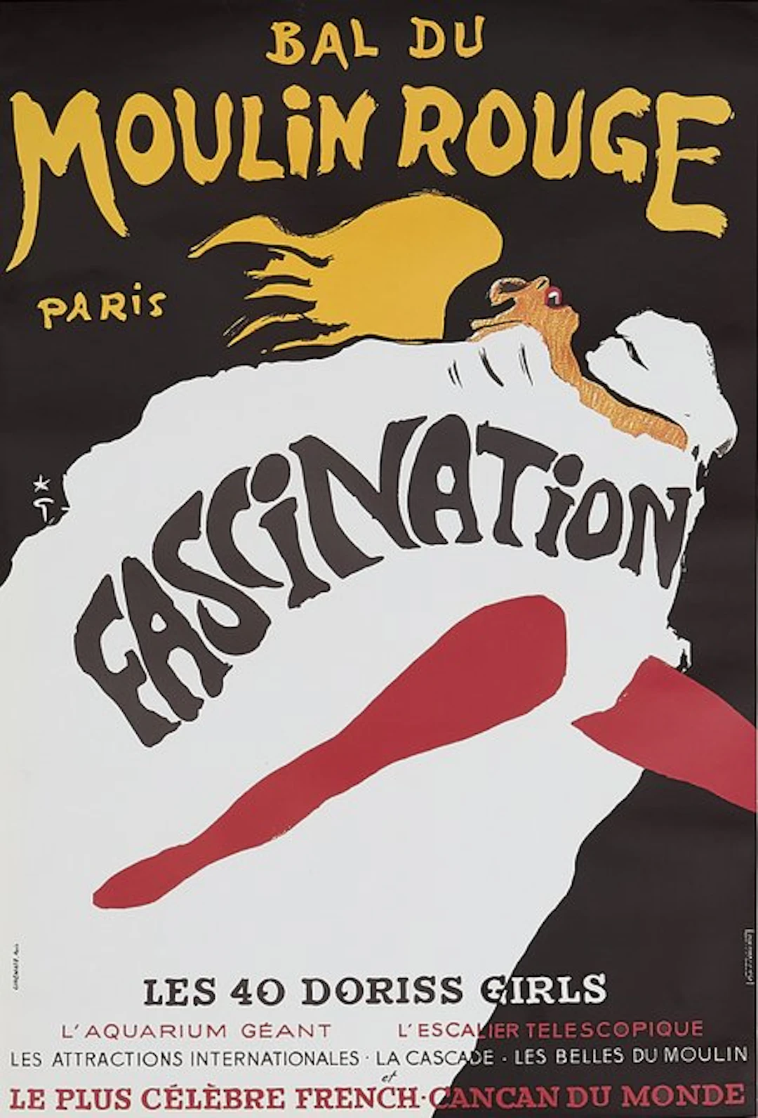 René Gruau - BAL DU MOULIN ROUGE - FASCINATION - 1980s