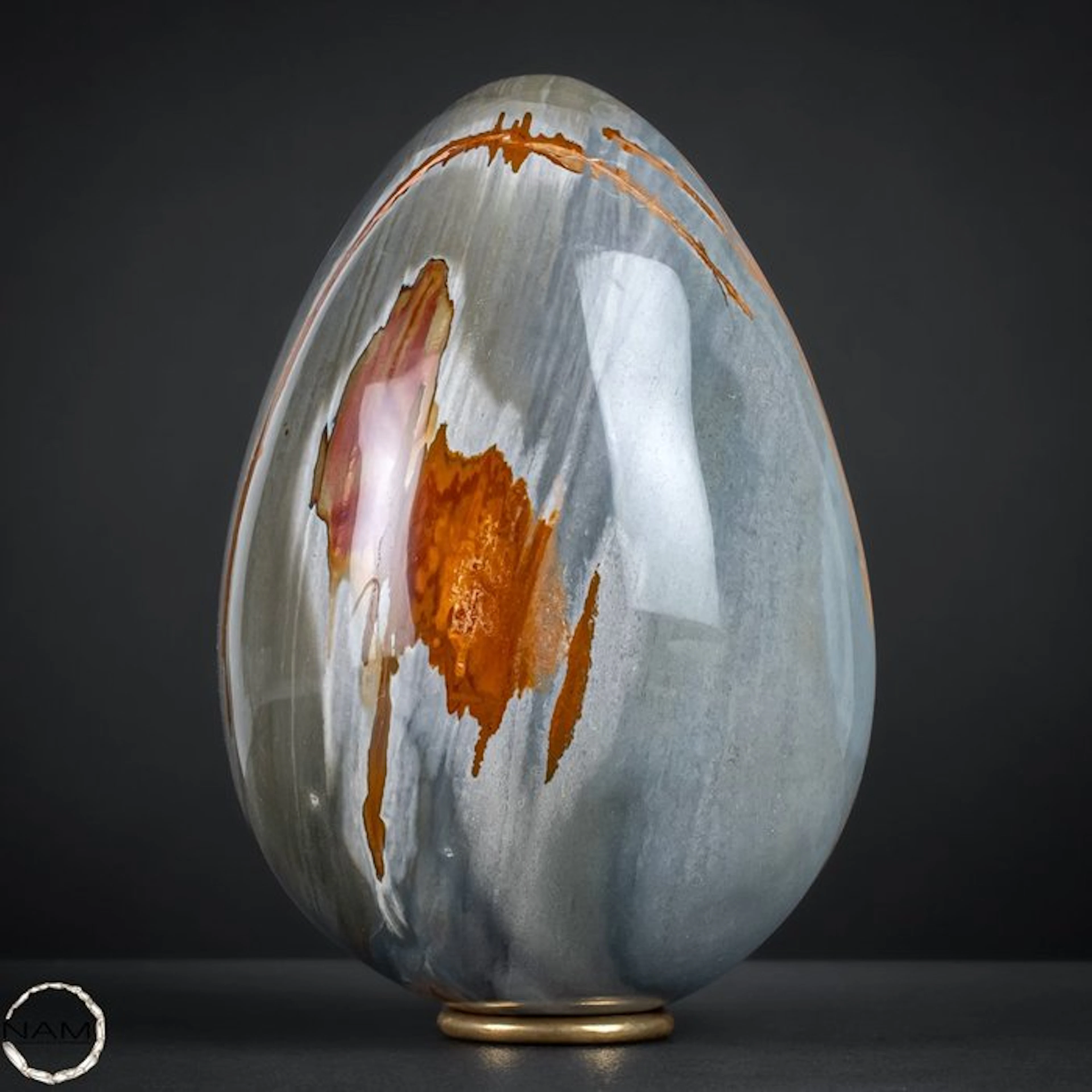 Exclusive polychrome jasper egg – hand-polished gemstone...