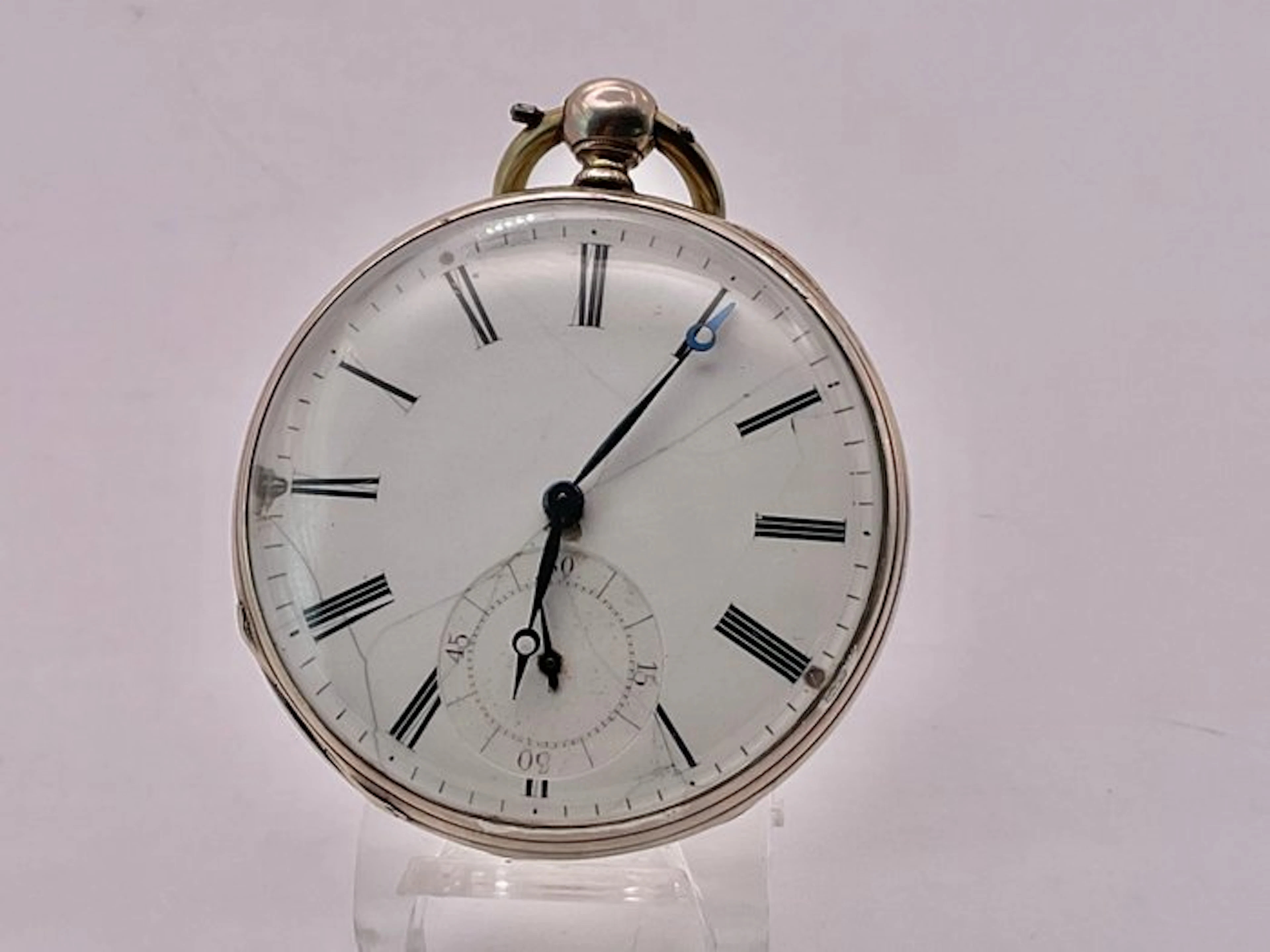 Cilindro Argento 4 Rubis . Chiavetta . 1870 . - 1850-1900