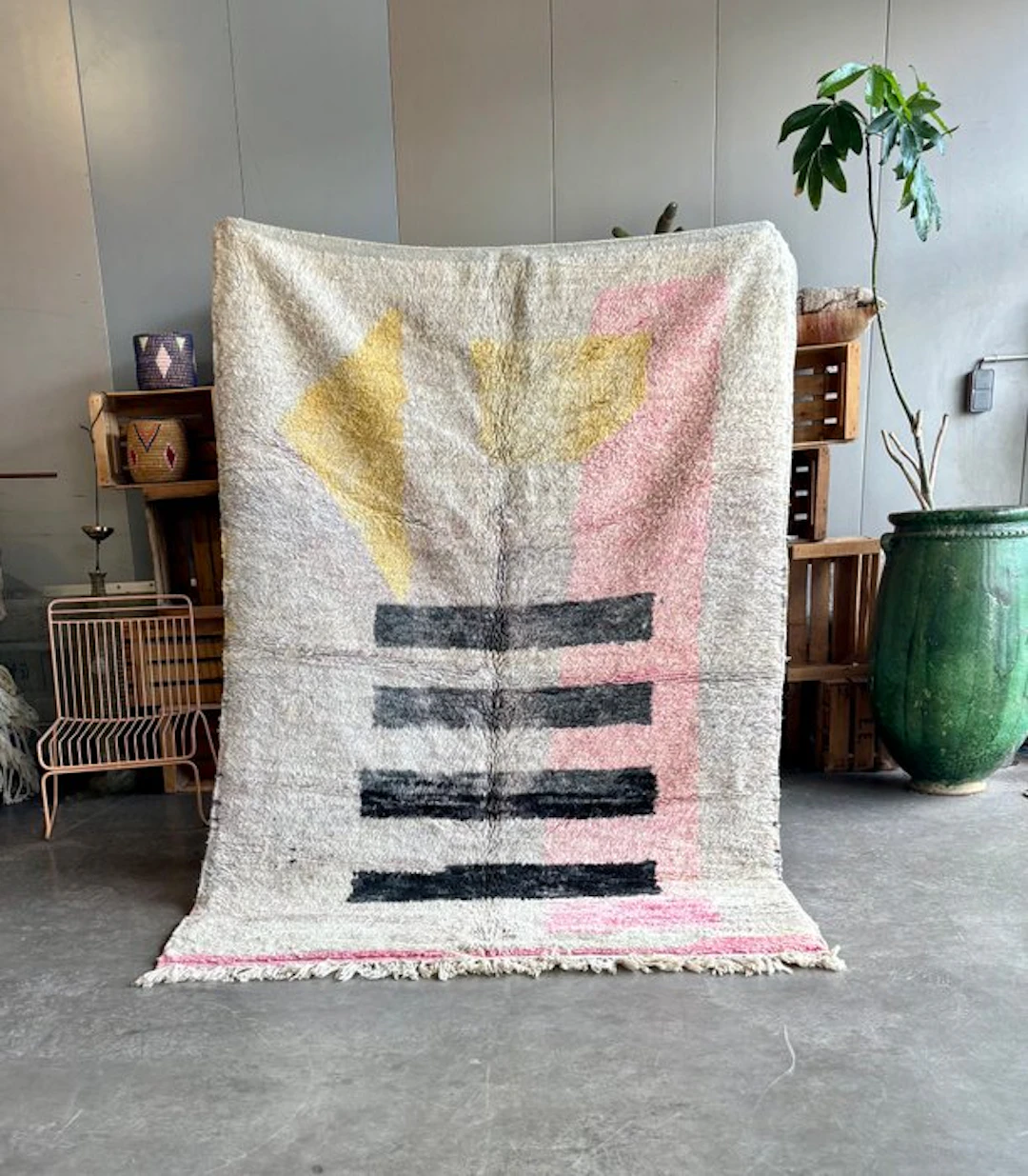 Modern Moroccan Berber New Wool Rug - Rug - 240 cm - 165 cm