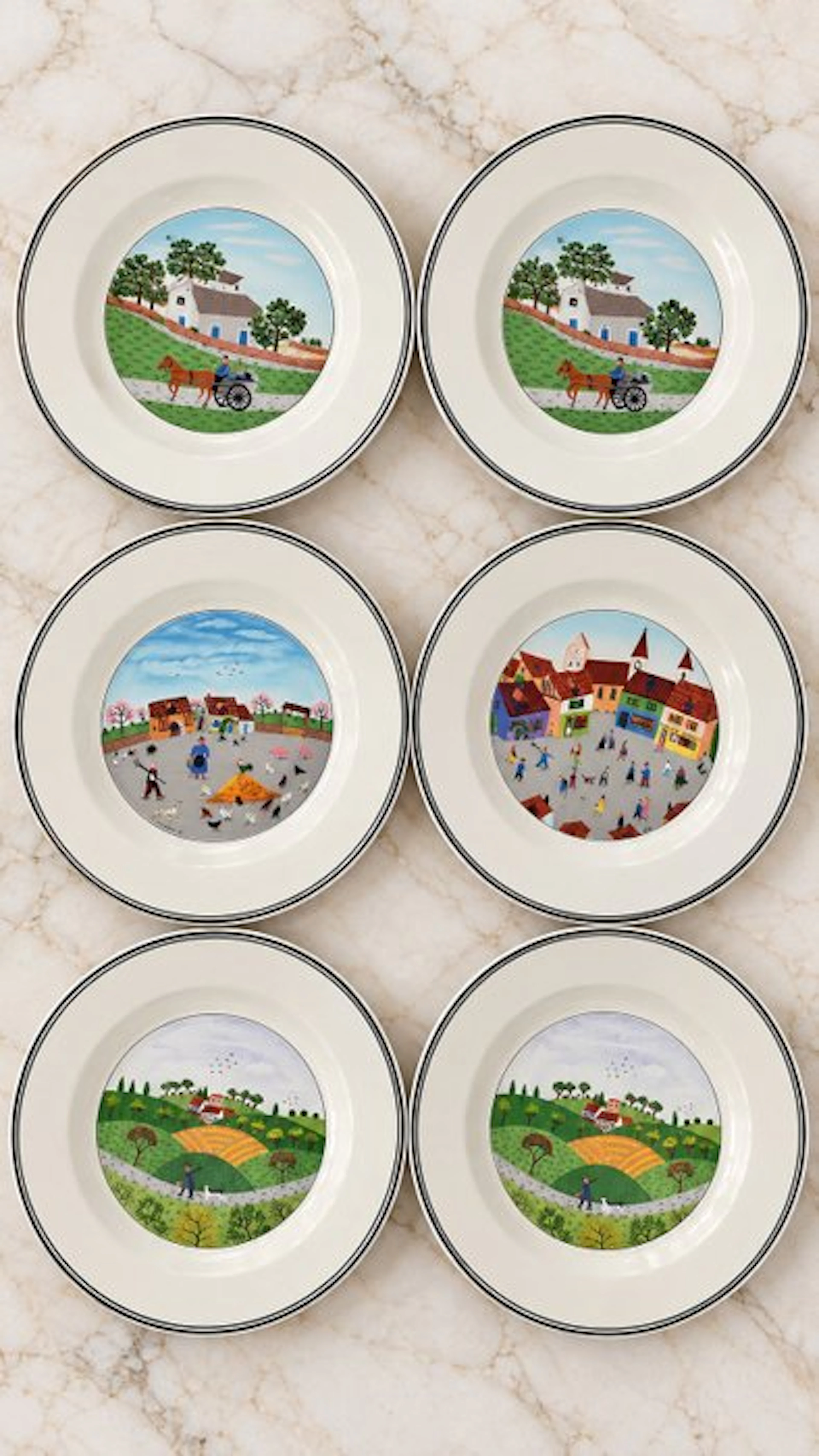 Villeroy & Boch - 6 Assiettes creuses décoratives «...