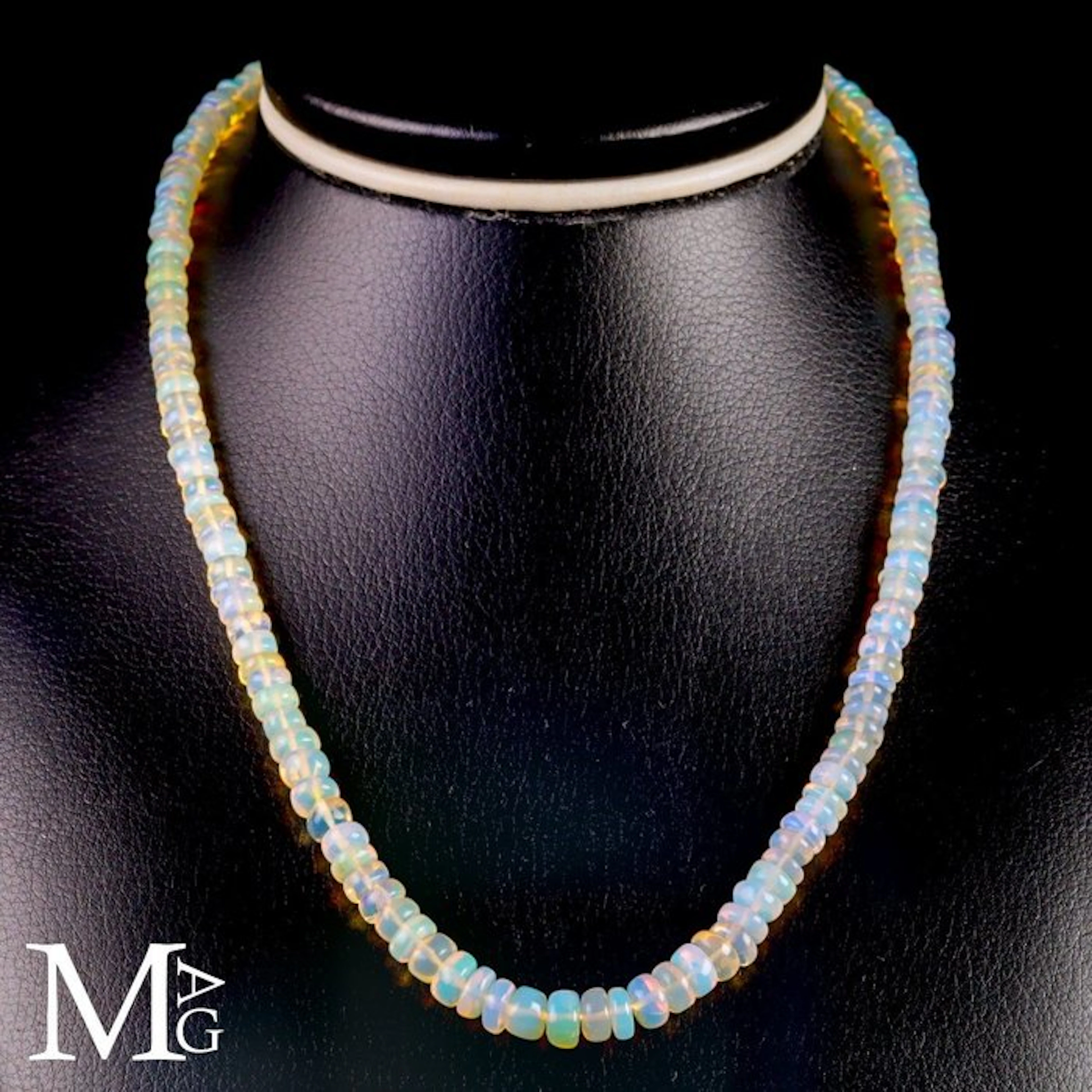 Ethiopian Welo Opal Necklace - 925 silver Lock...