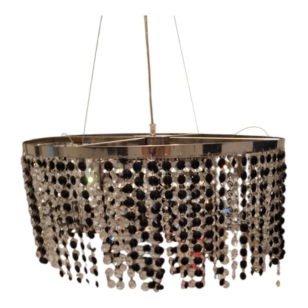rainbown - Hanging lamp - Metal, Crystal, Glass - Chic round chandelier