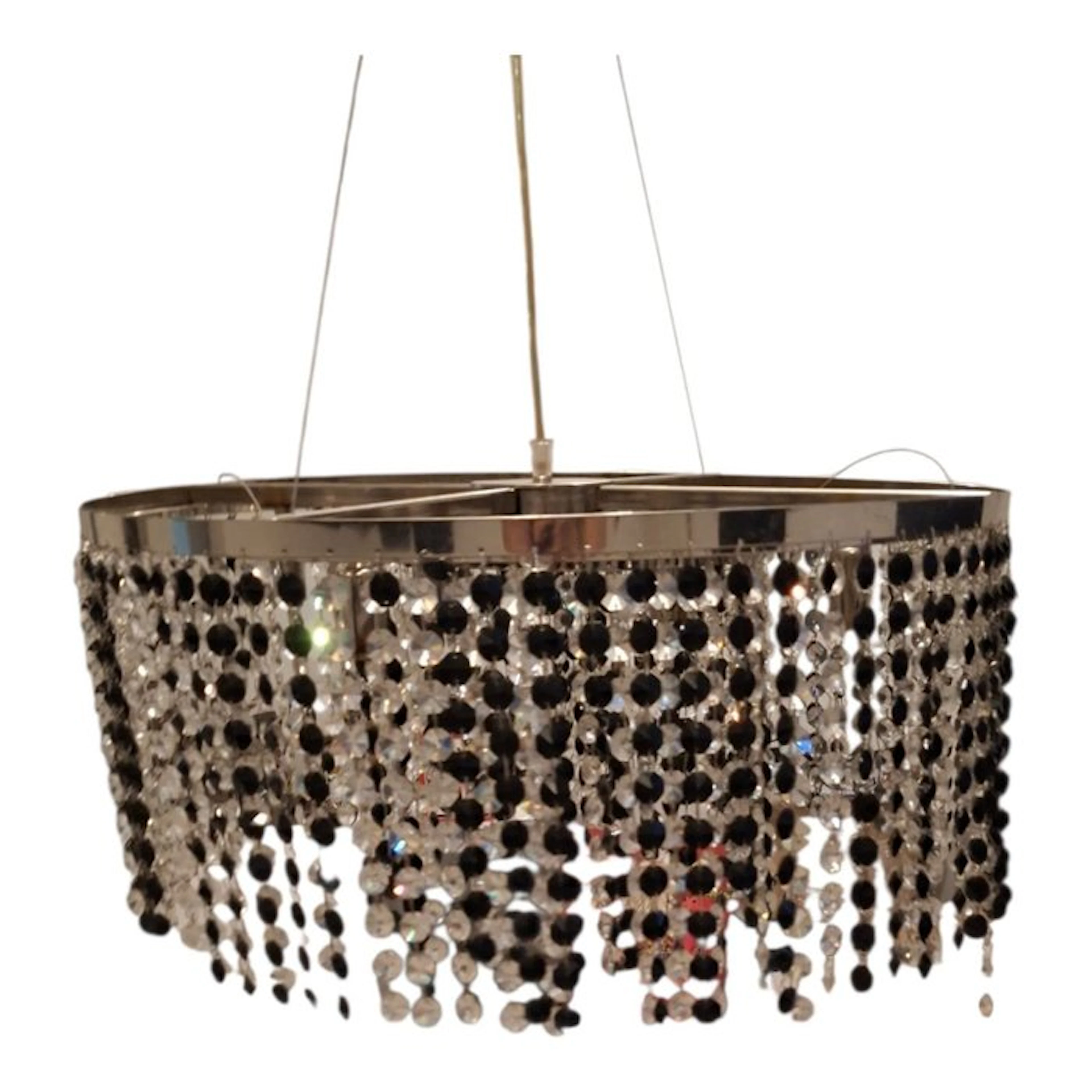 rainbown - Hanging lamp - Metal, Crystal, Glass - Chic round chandelier