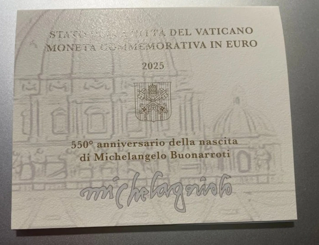 Vatican. 2 Euro 2025 "Michelangelo" (No reserve price)