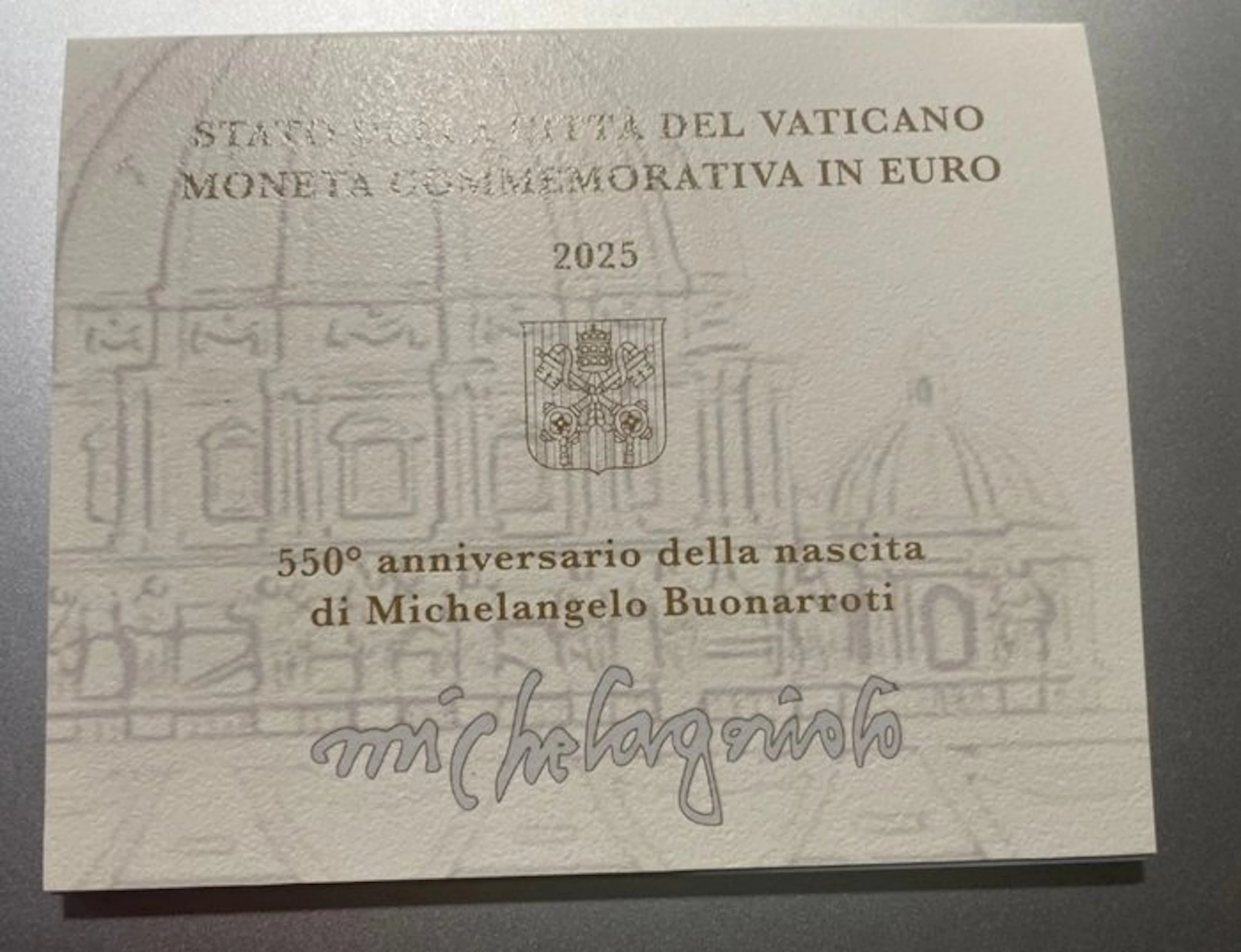 Vatican. 2 Euro 2025 "Michelangelo" (No reserve price)