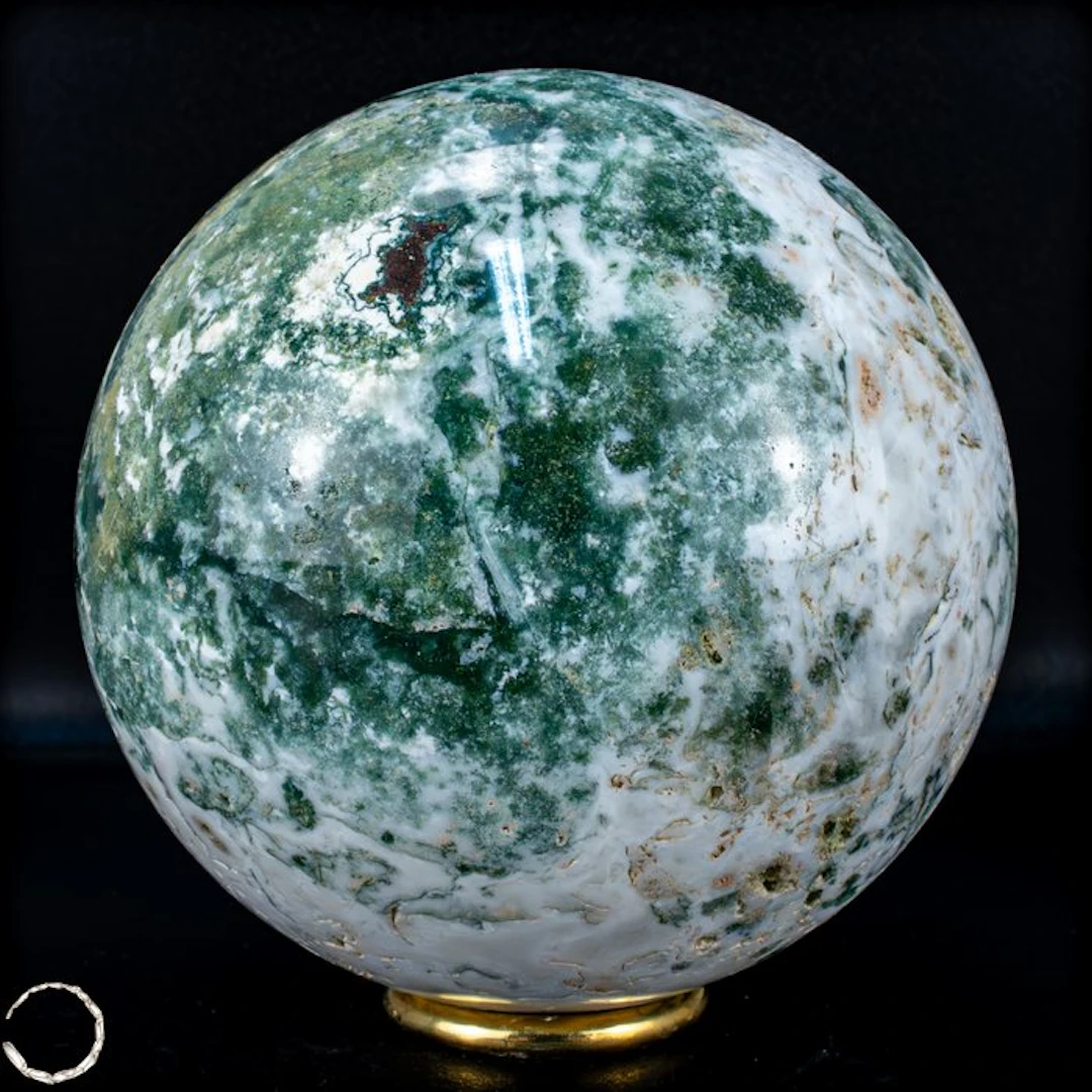 Top Quality Natural Very Artistic Moss Agate Sphere- 2040.16 g