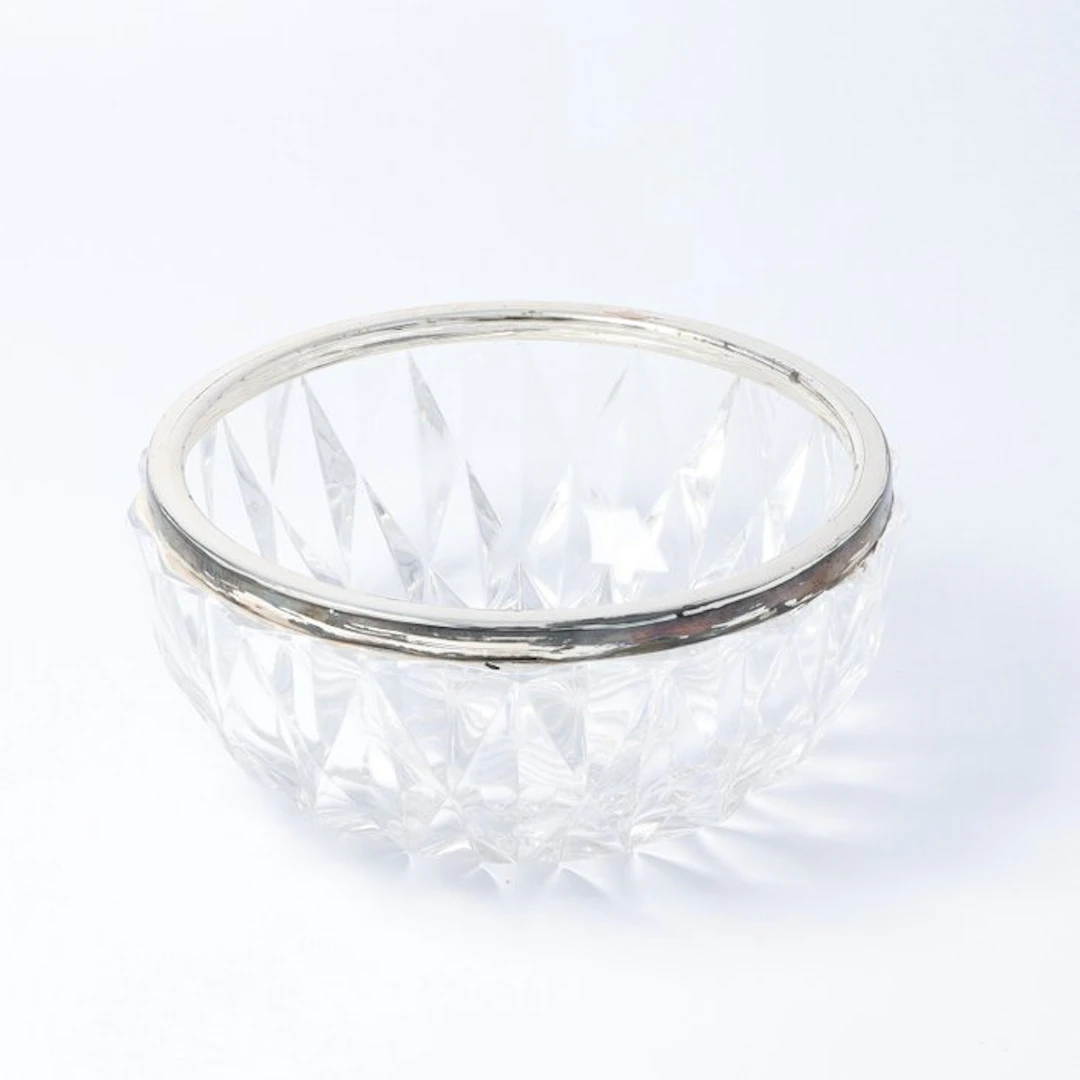 NO RESERVE - Gebrüder Kühn - Bonbon basket - Crystal, .925 silver