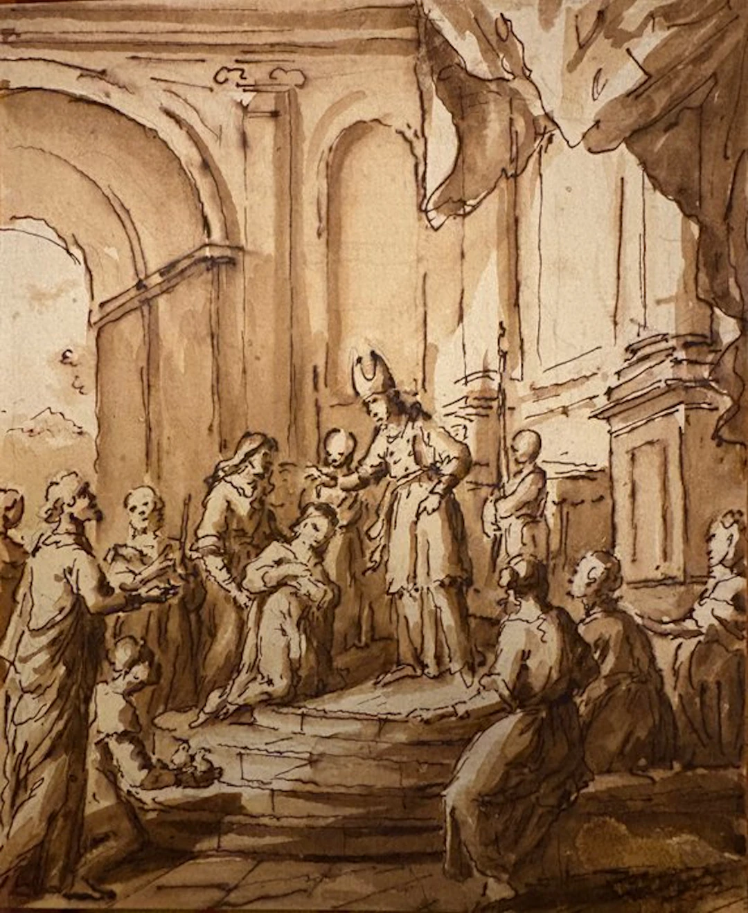 Italian school (XVIII) - École italienne, XVIIIe siècle – Scène biblique