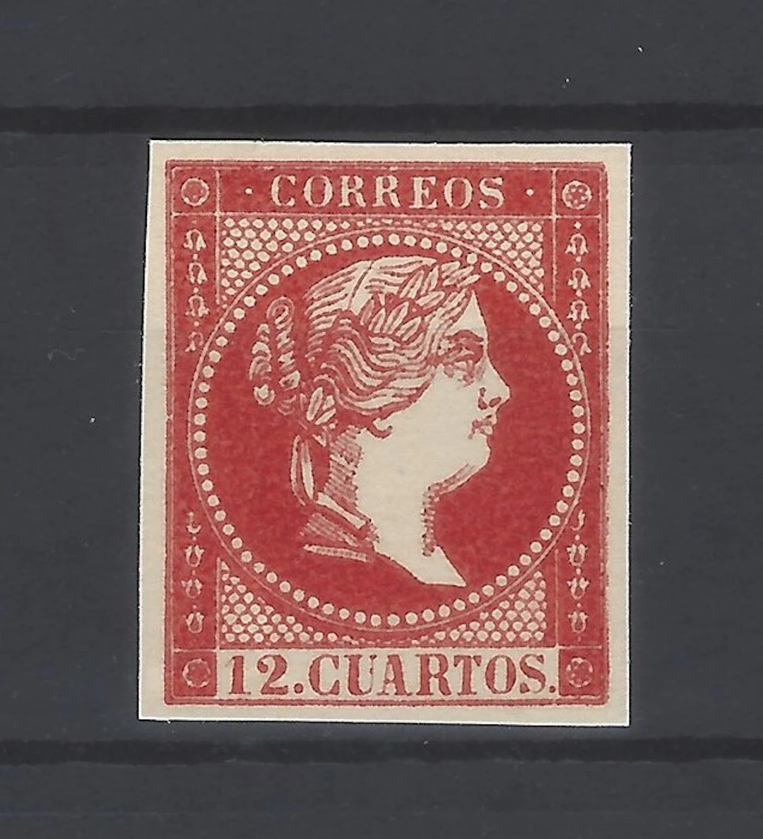 Spain 1855 - Not issued Elizabeth II - color change - Edifil nº NE 1cc