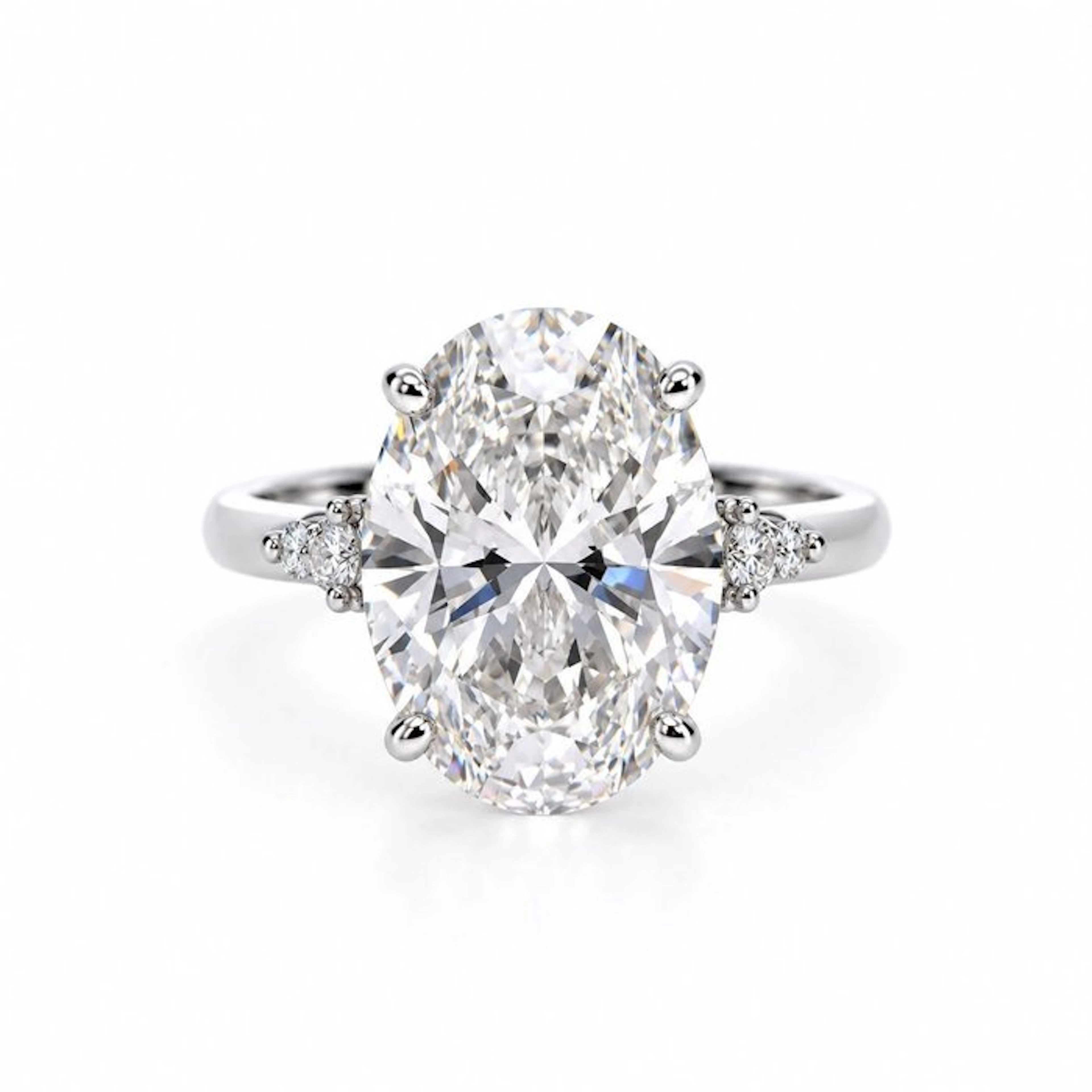 Ring - 14 kt. White gold - 7.27ct. tw. Diamond (Lab-grown) - Diamond
