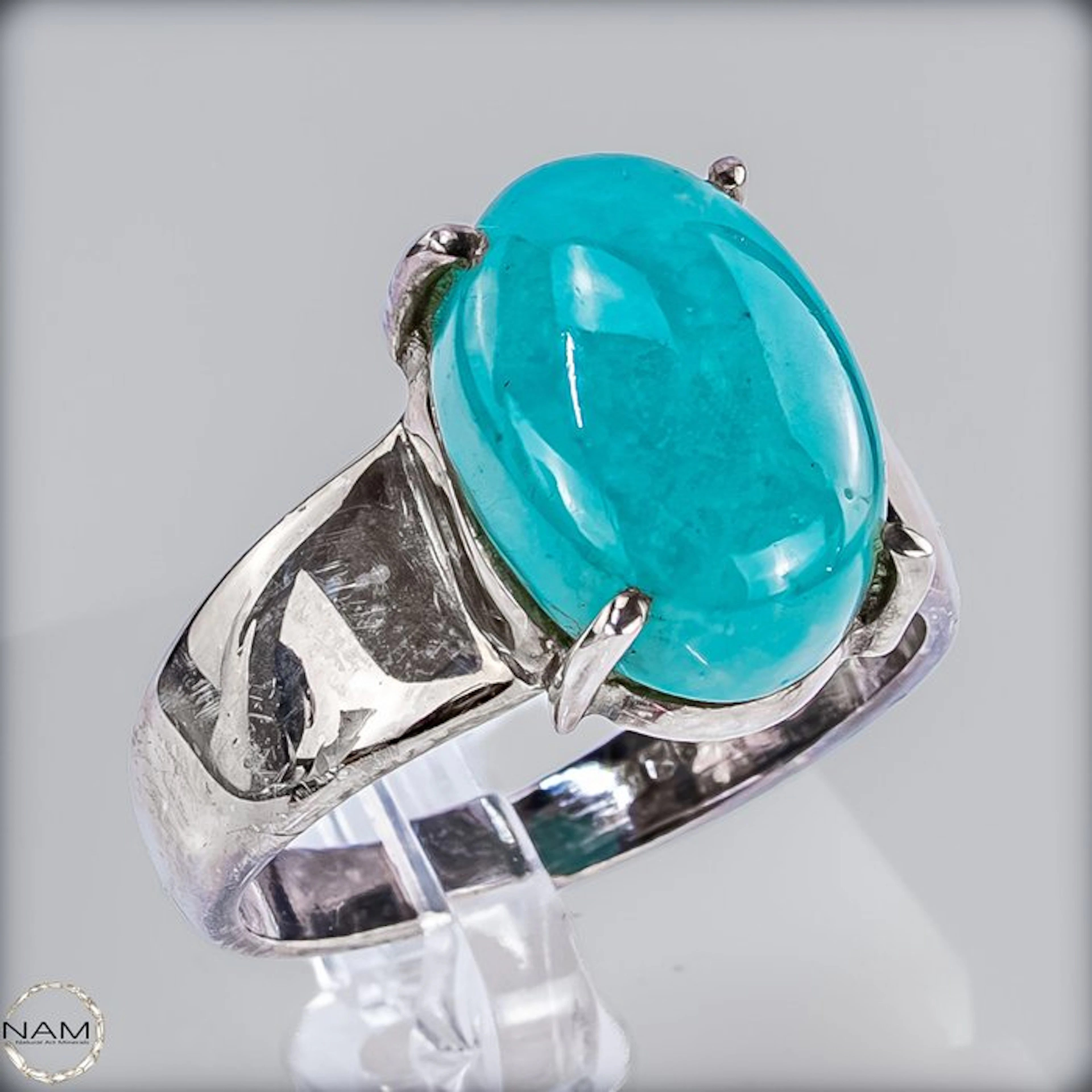 Amazonite ring in 925 sterling silver – Radiant turquoise...