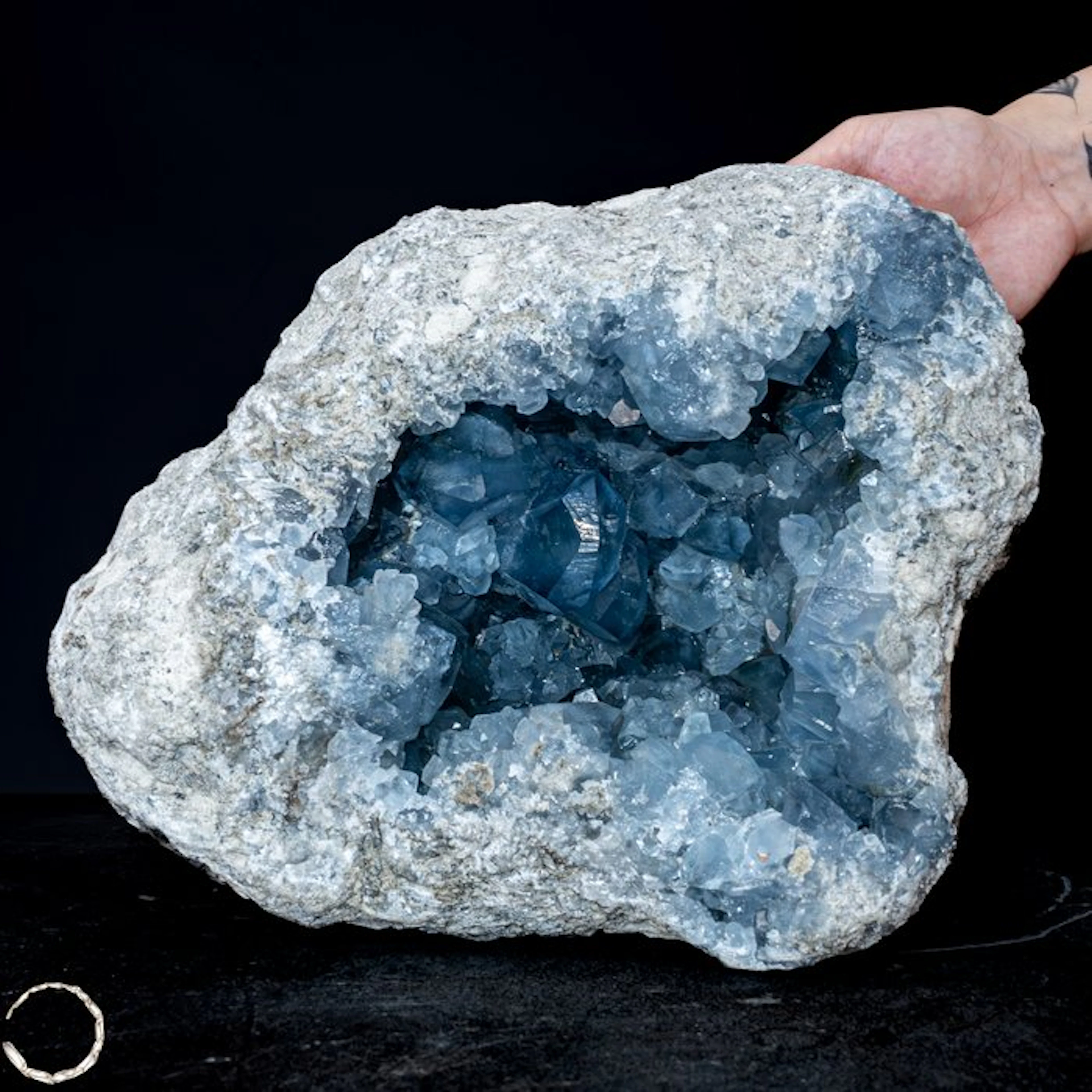 Natural celestite crystal druse