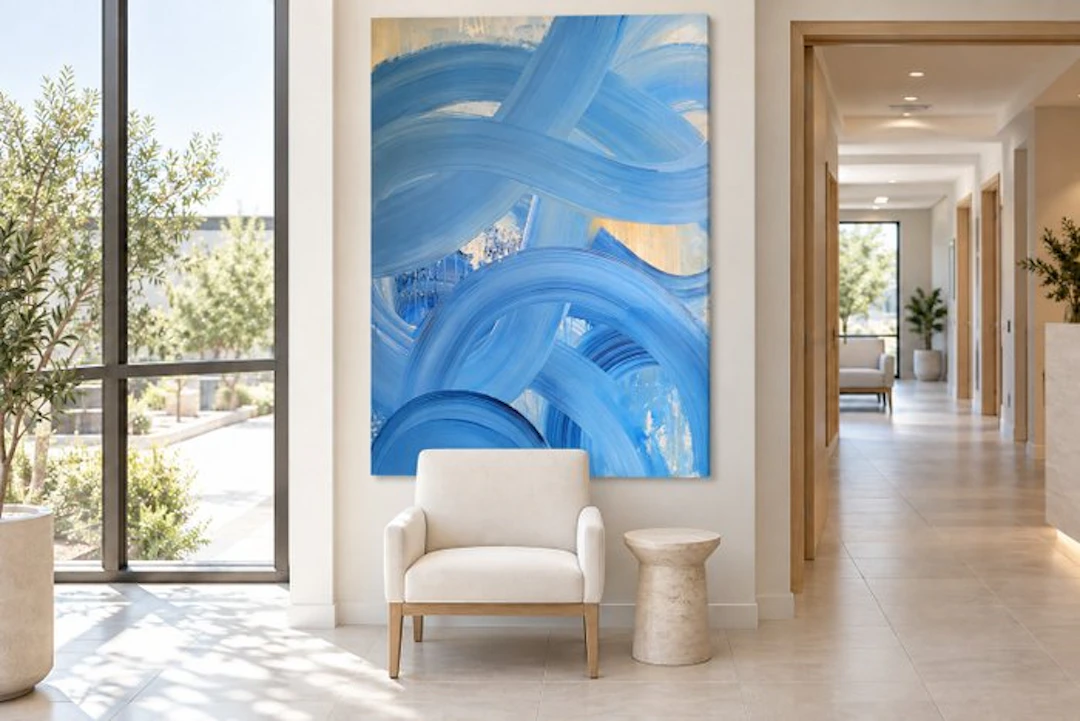 Lyora Art - BLUE WAVE #62 (XL) Acrylic painting - Hand signed - 2026