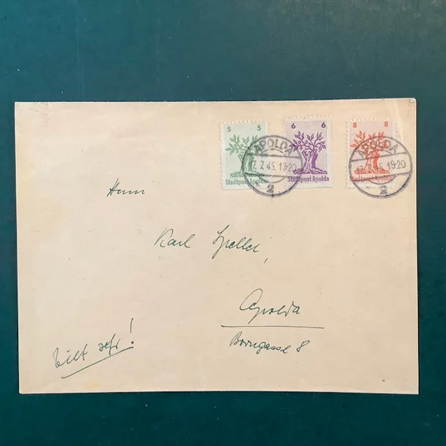 Germany - Local postal areas 1945 - Apolda: complete area...