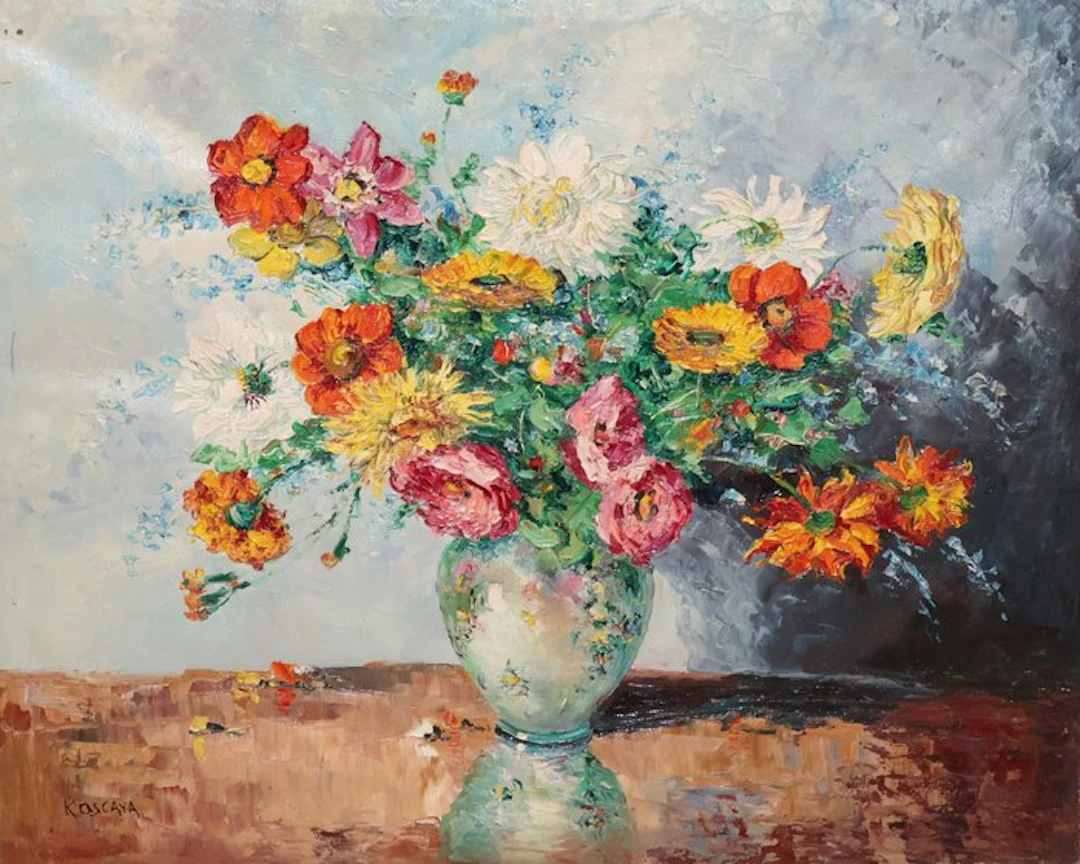 Enrique Koskaya (1901-1970) - Bodegón floral con jarrón