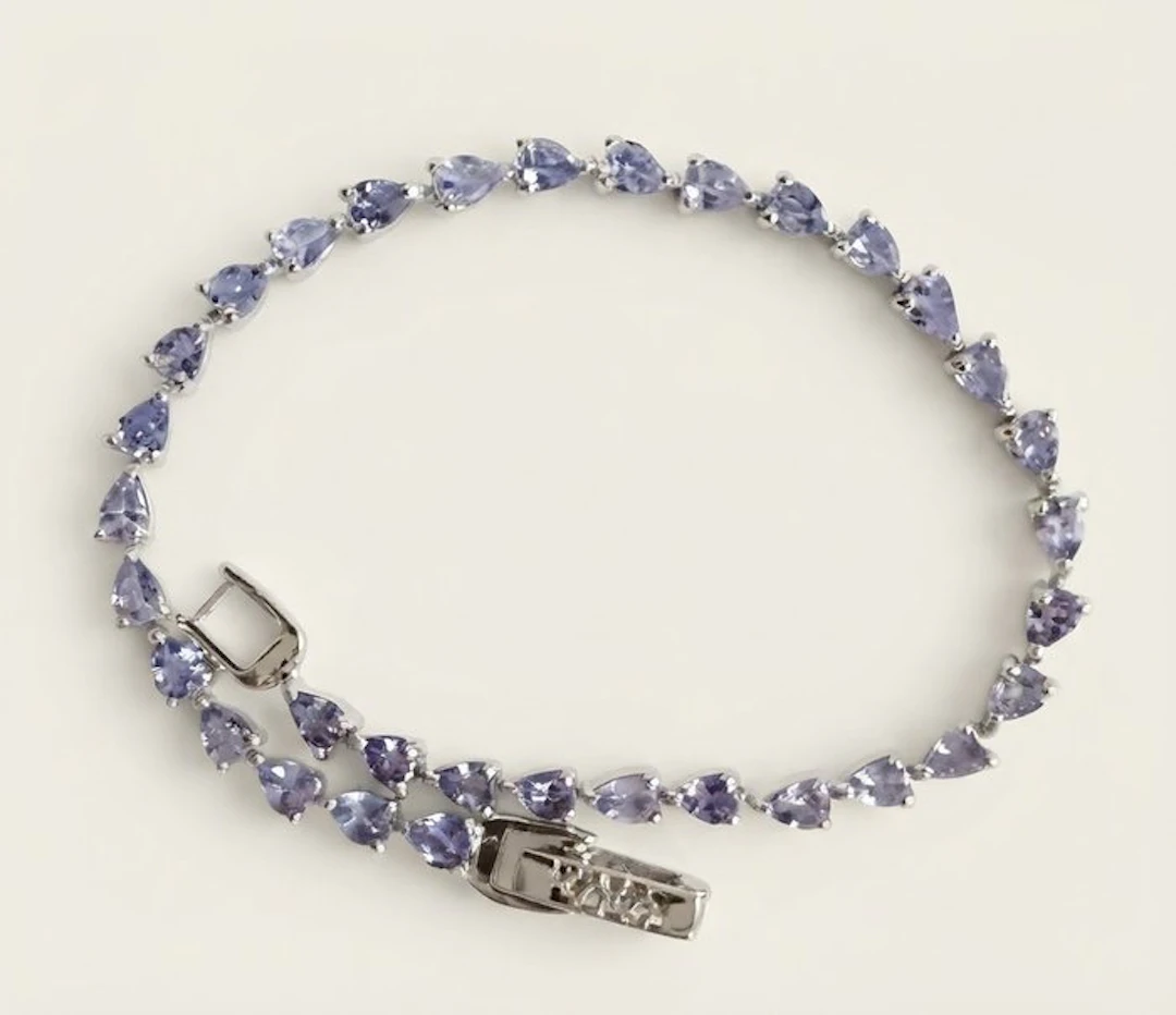 No reserve price - Tennis bracelet Silver - 3.95ct. tw. Tanzanite