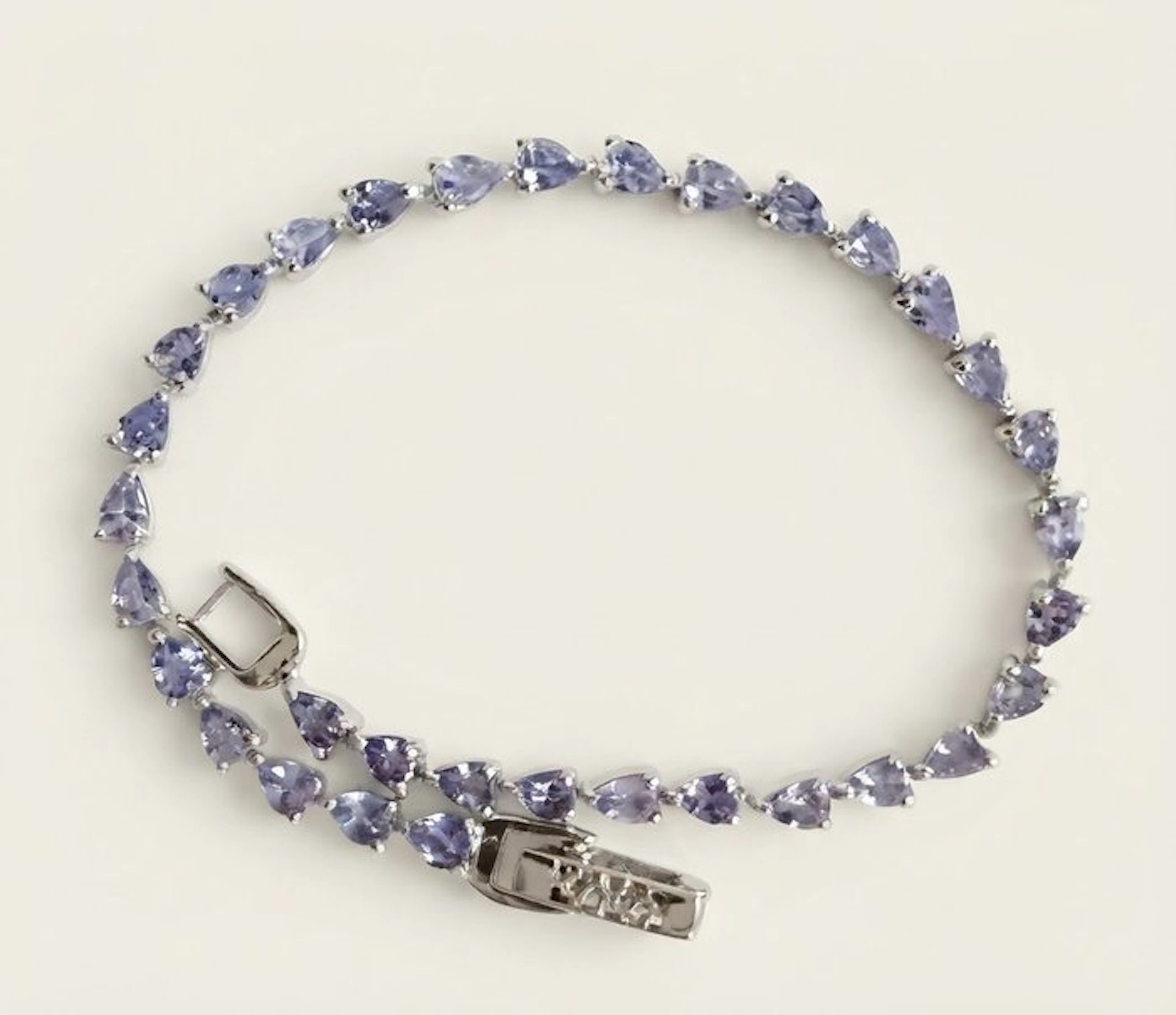 No reserve price - Tennis bracelet Silver - 3.95ct. tw. Tanzanite