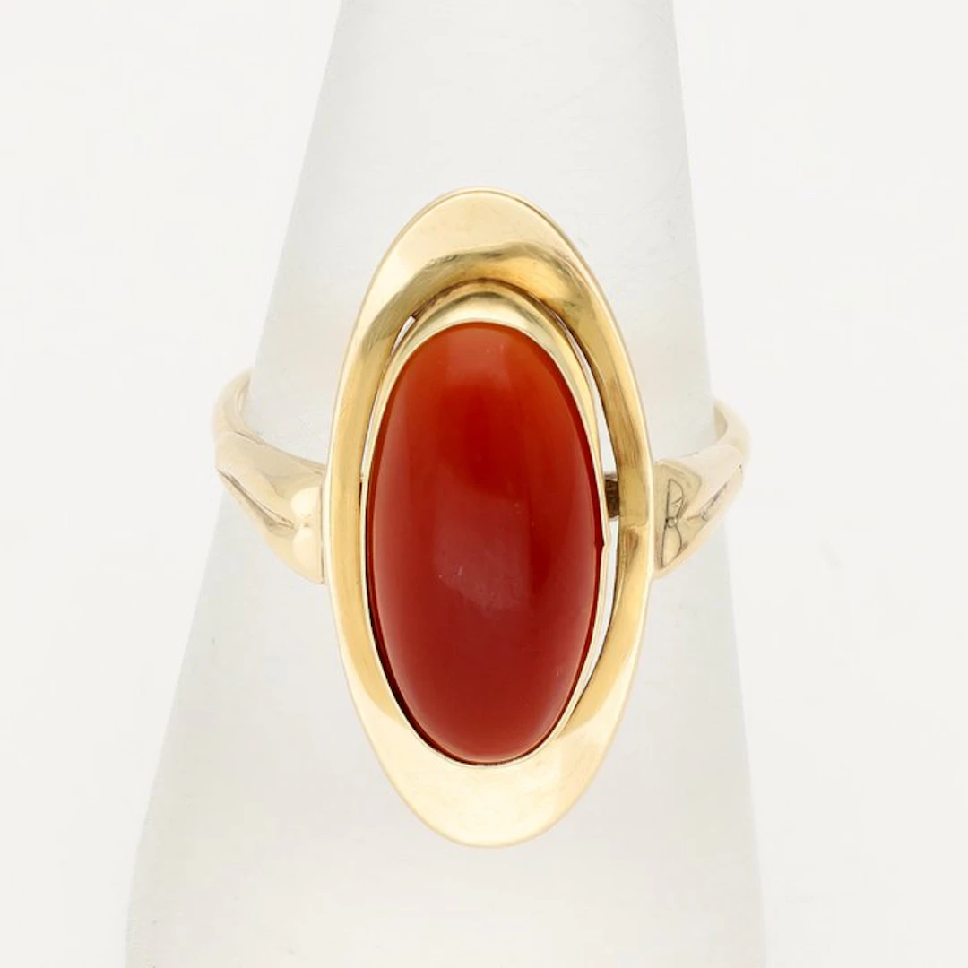 Ring - 14 kt. Yellow gold - agate