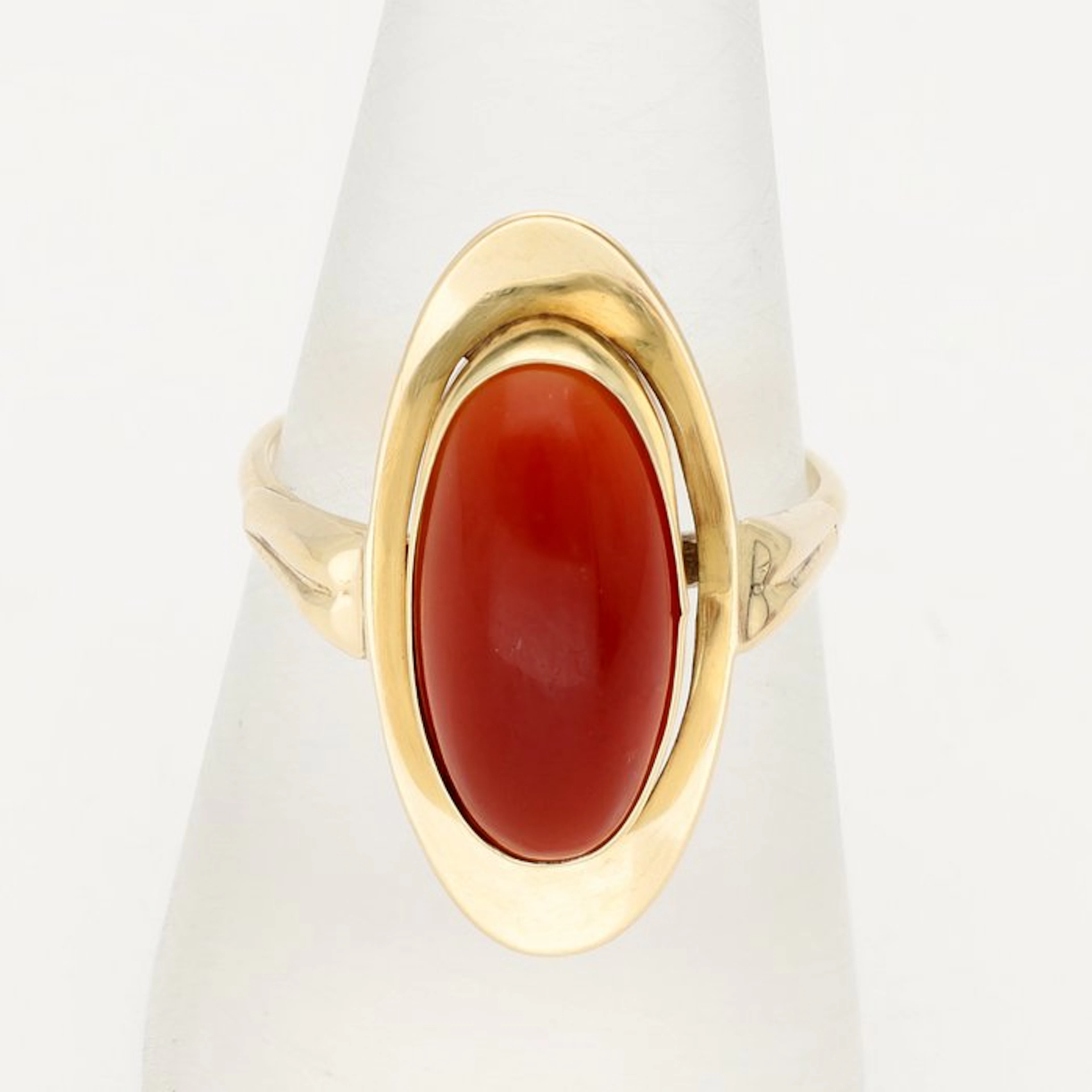 Ring - 14 kt. Yellow gold - agate