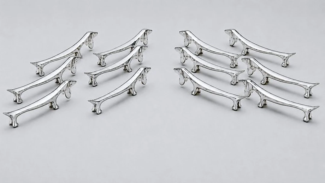 Virgilio Bugatti - Knife rest (12) - Dachshund - metallo cromato