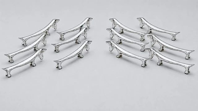 Virgilio Bugatti - Knife rest (12) - Dachshund - metallo cromato
