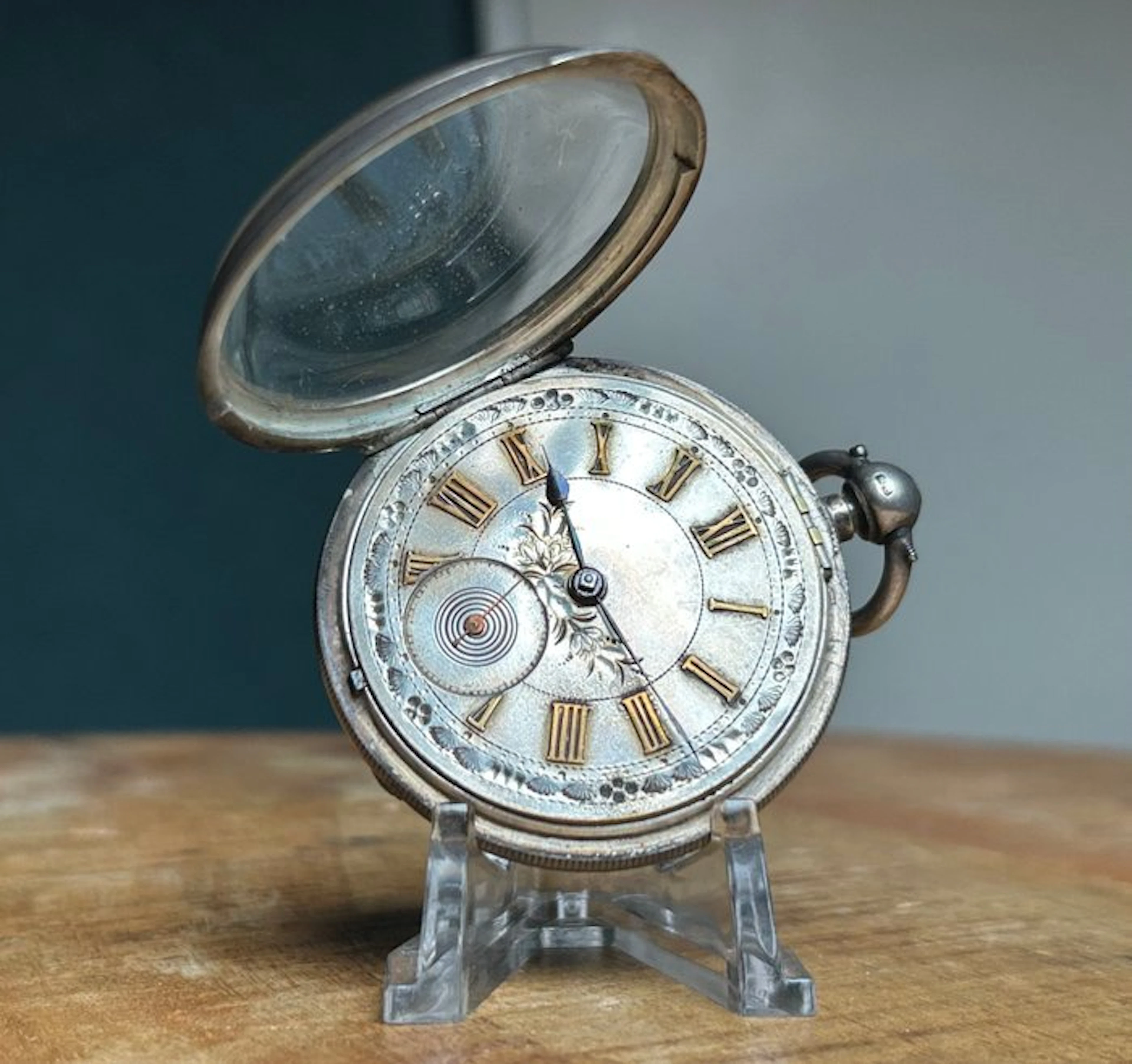 John Charles London - Sterling zilveren heren snek zakhorloge - 2141