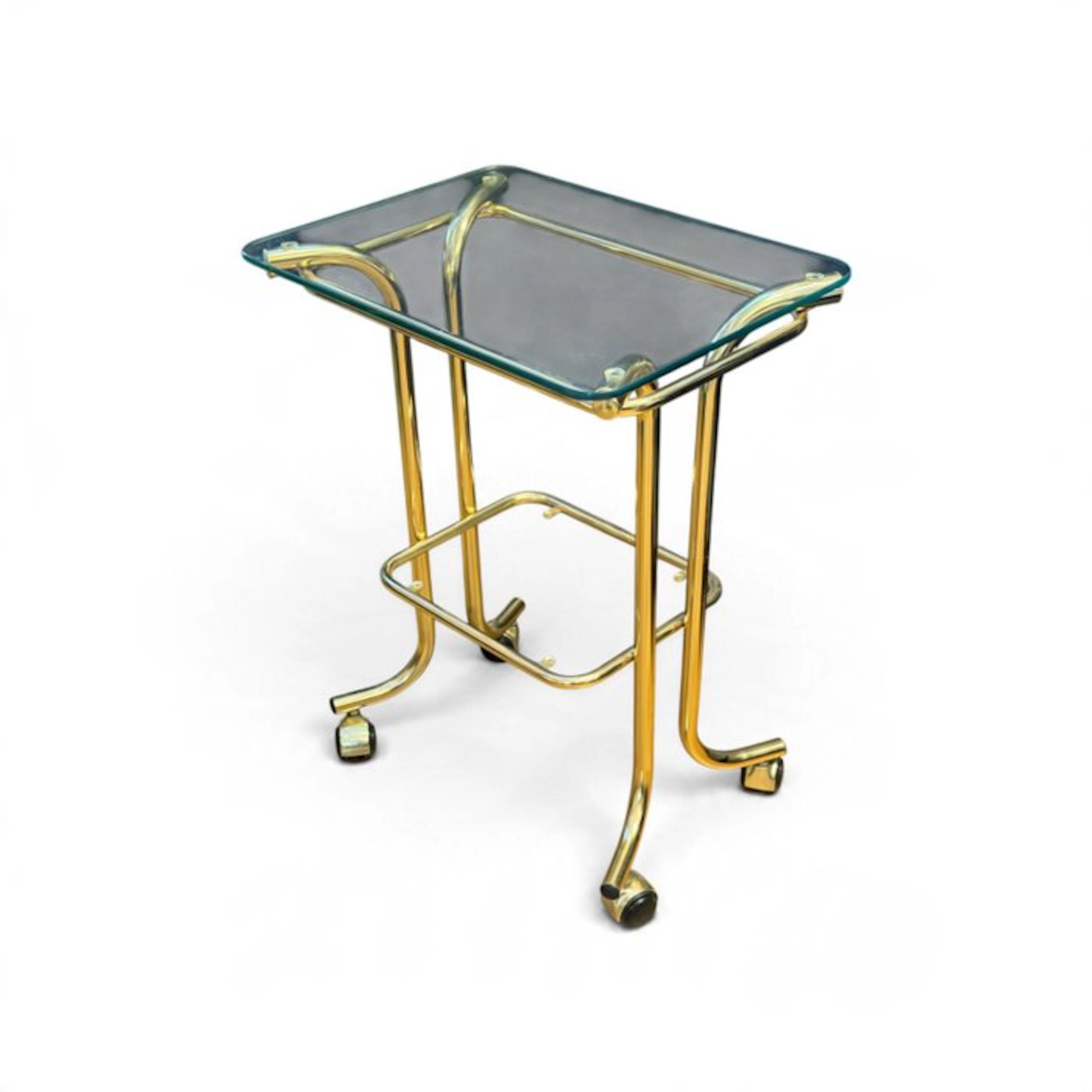 Side table - Waitress - Brass - Wheels