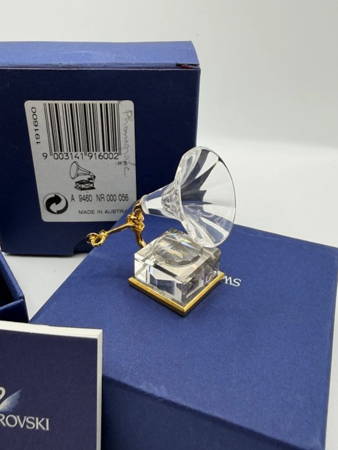 Swarovski - Figurine - Crystal memories – gramophone gold 191600 - Crystal