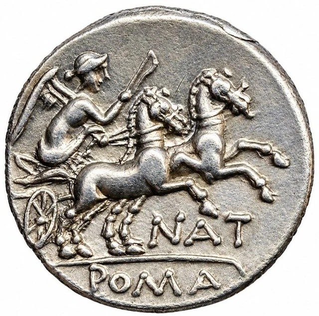 Roman Republic. Pinarius Natta, 155 BC. Denarius Rome