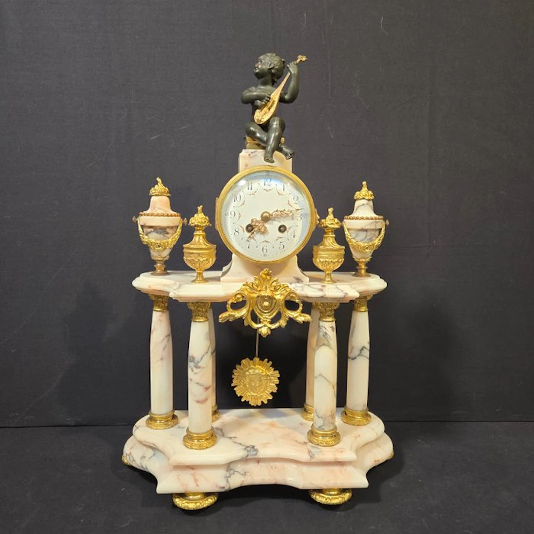 Portico clock Empire Bronze