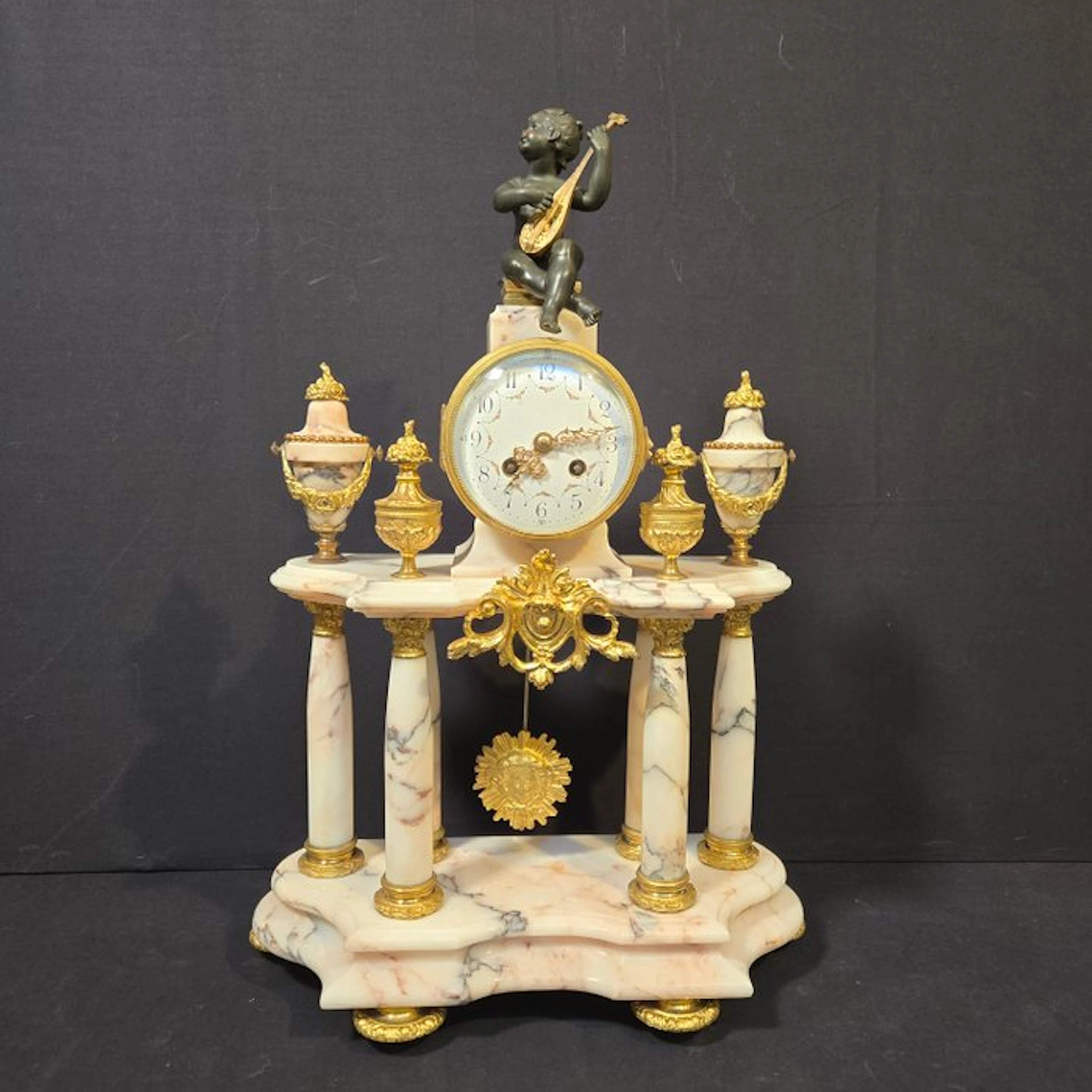 Portico clock Empire Bronze