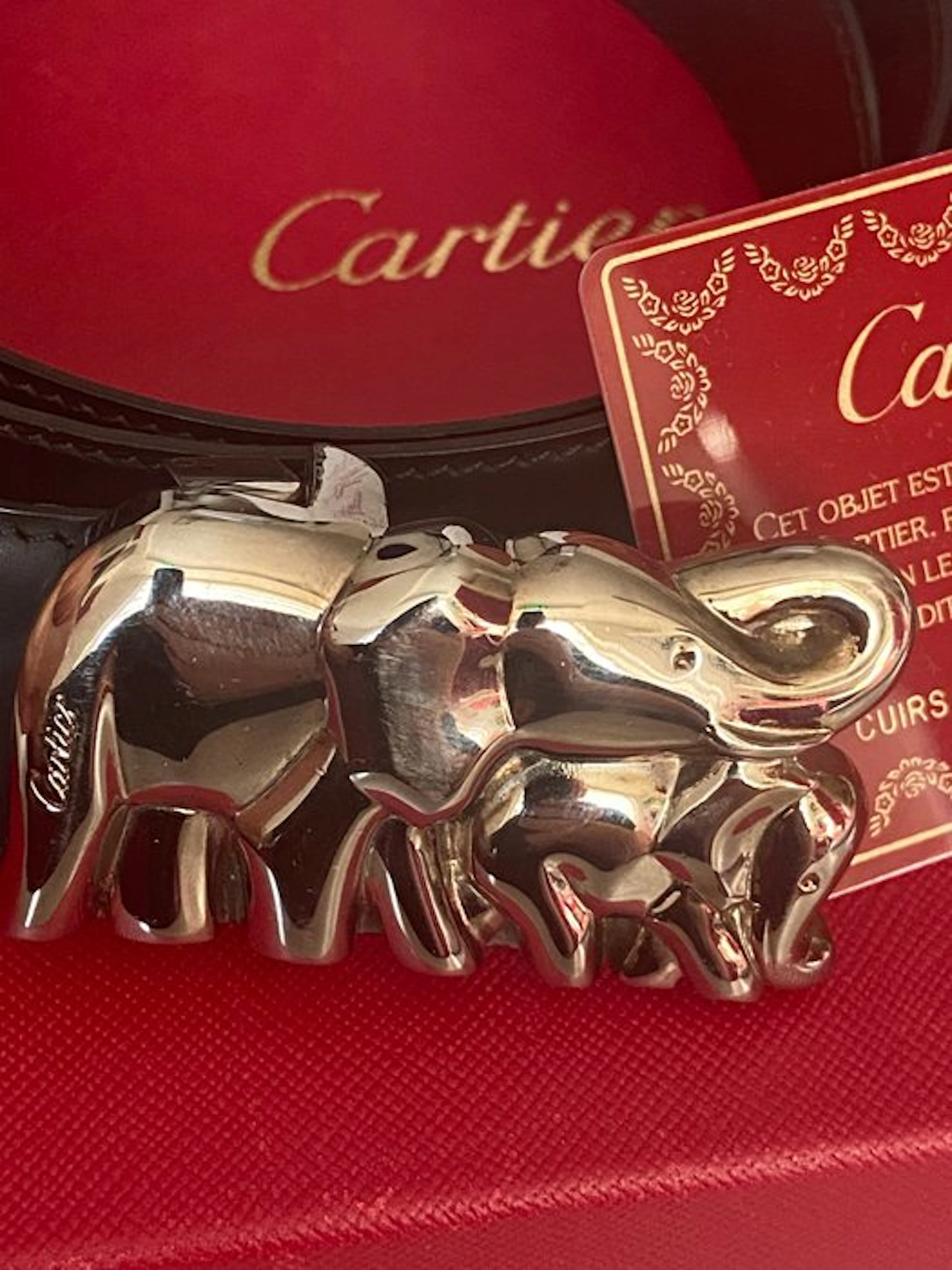 Cartier - Cintura Double face con fibbia. elefanti - Belt