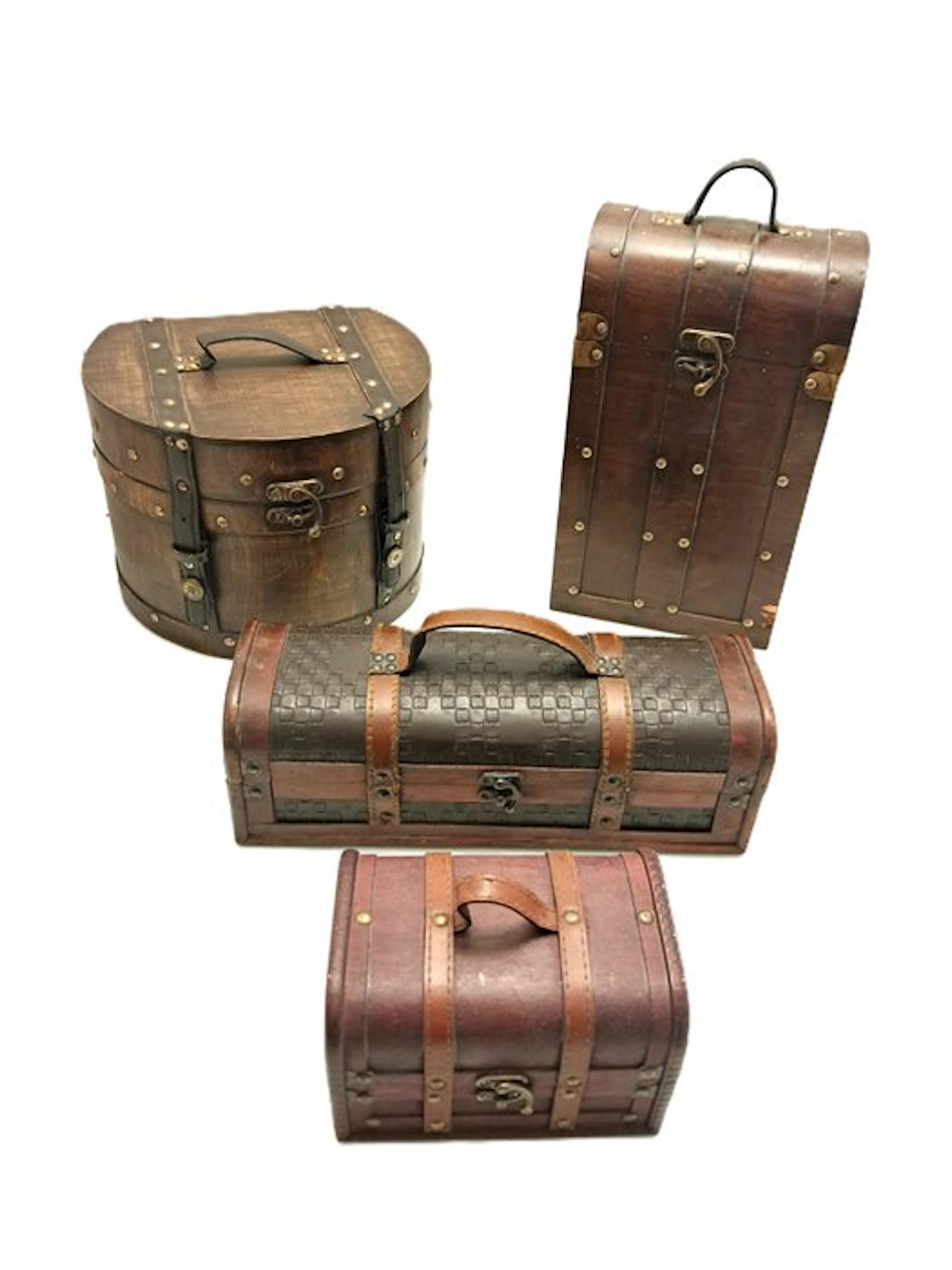 Storage trunk (4) - Wood, Leather