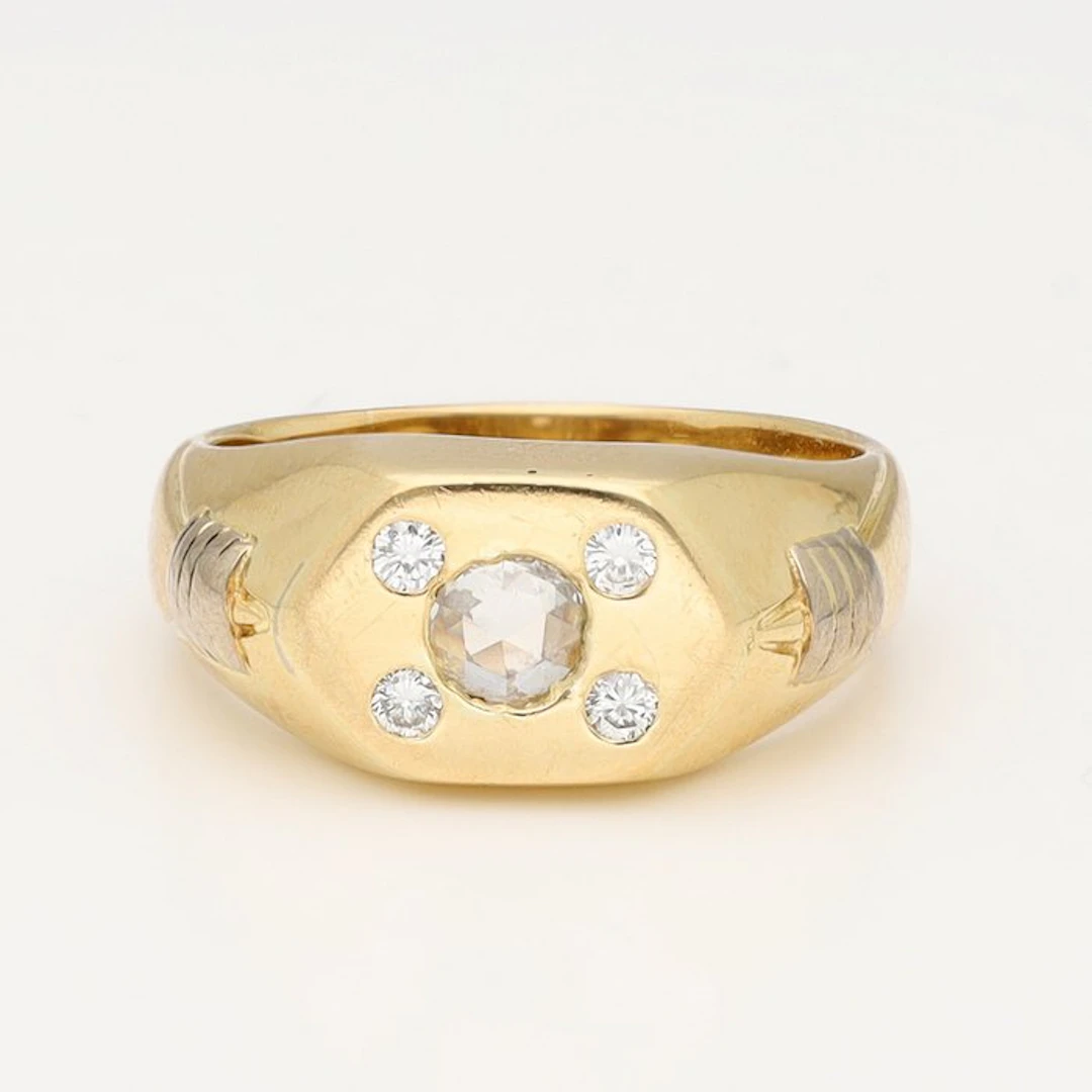 Ring - 18 kt. Yellow gold Diamond (Natural) - Diamond