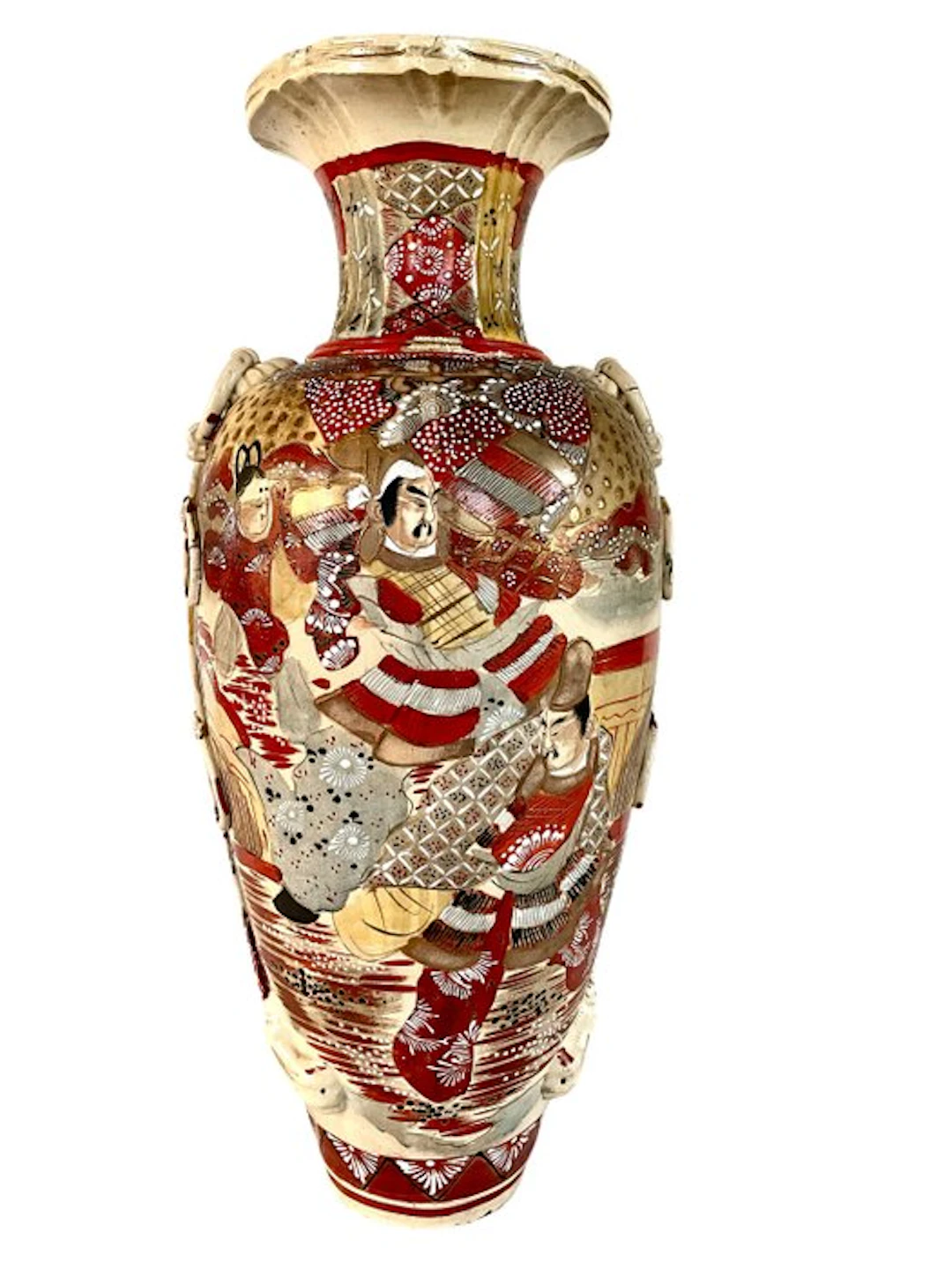 Baluster vase - Earthenware - Japan - Tall Satsuma vase