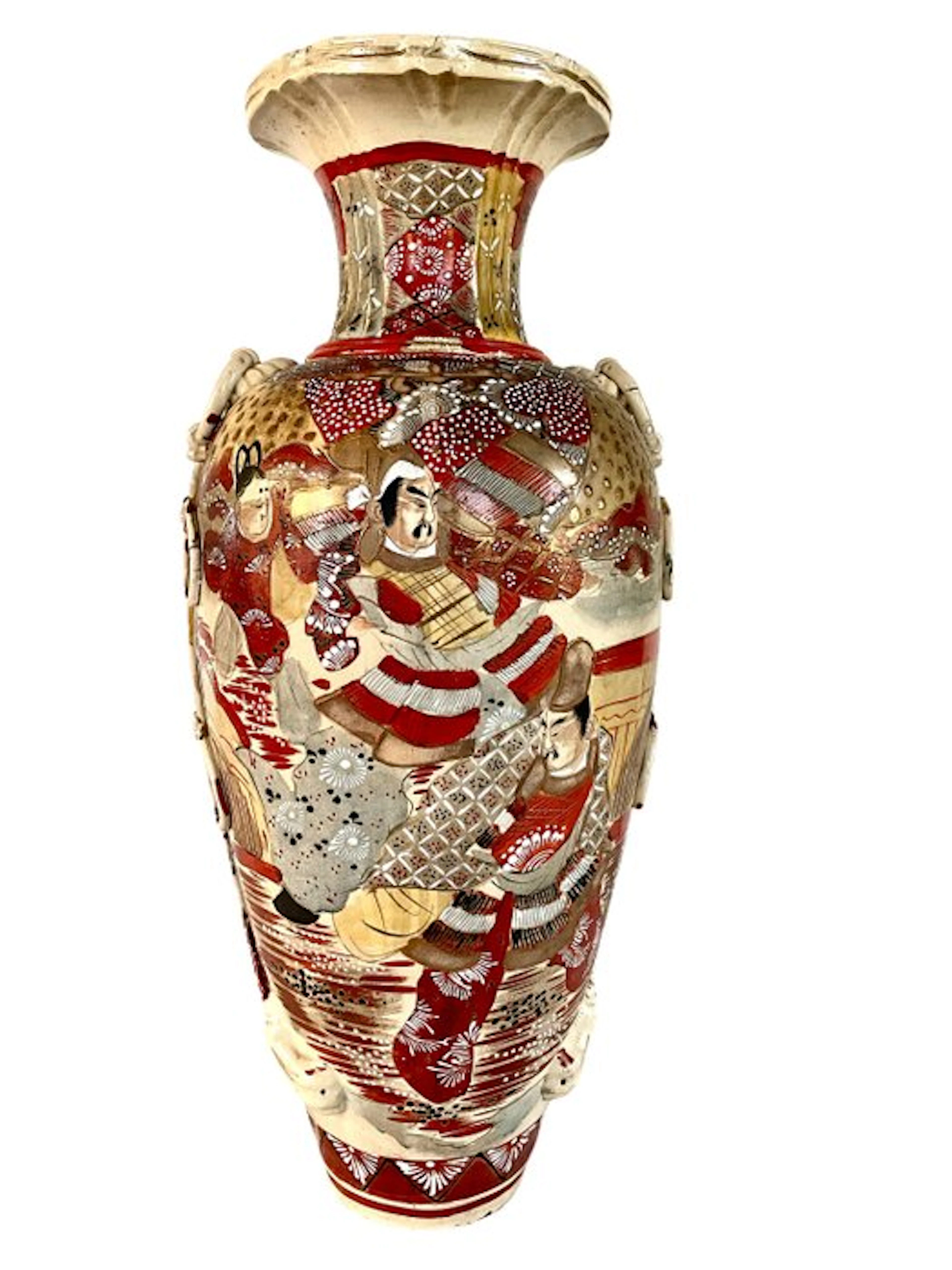 Baluster vase - Earthenware - Japan - Tall Satsuma vase
