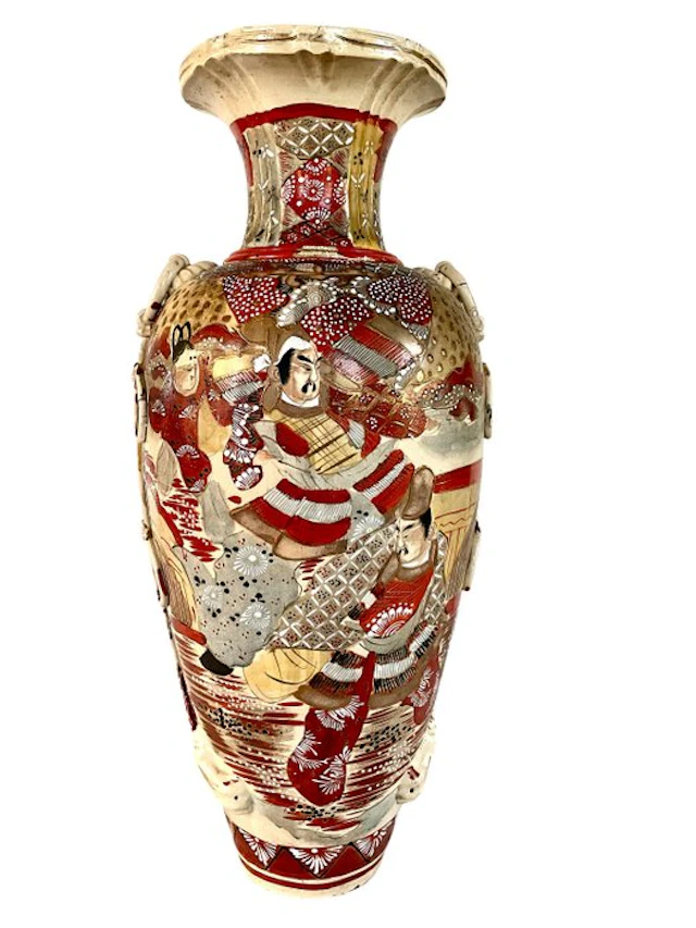 Baluster vase - Earthenware - Japan - Tall Satsuma vase