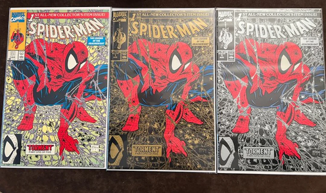 Spider-Man #1 - Main Cover + Silver Direct Edition + Gold...