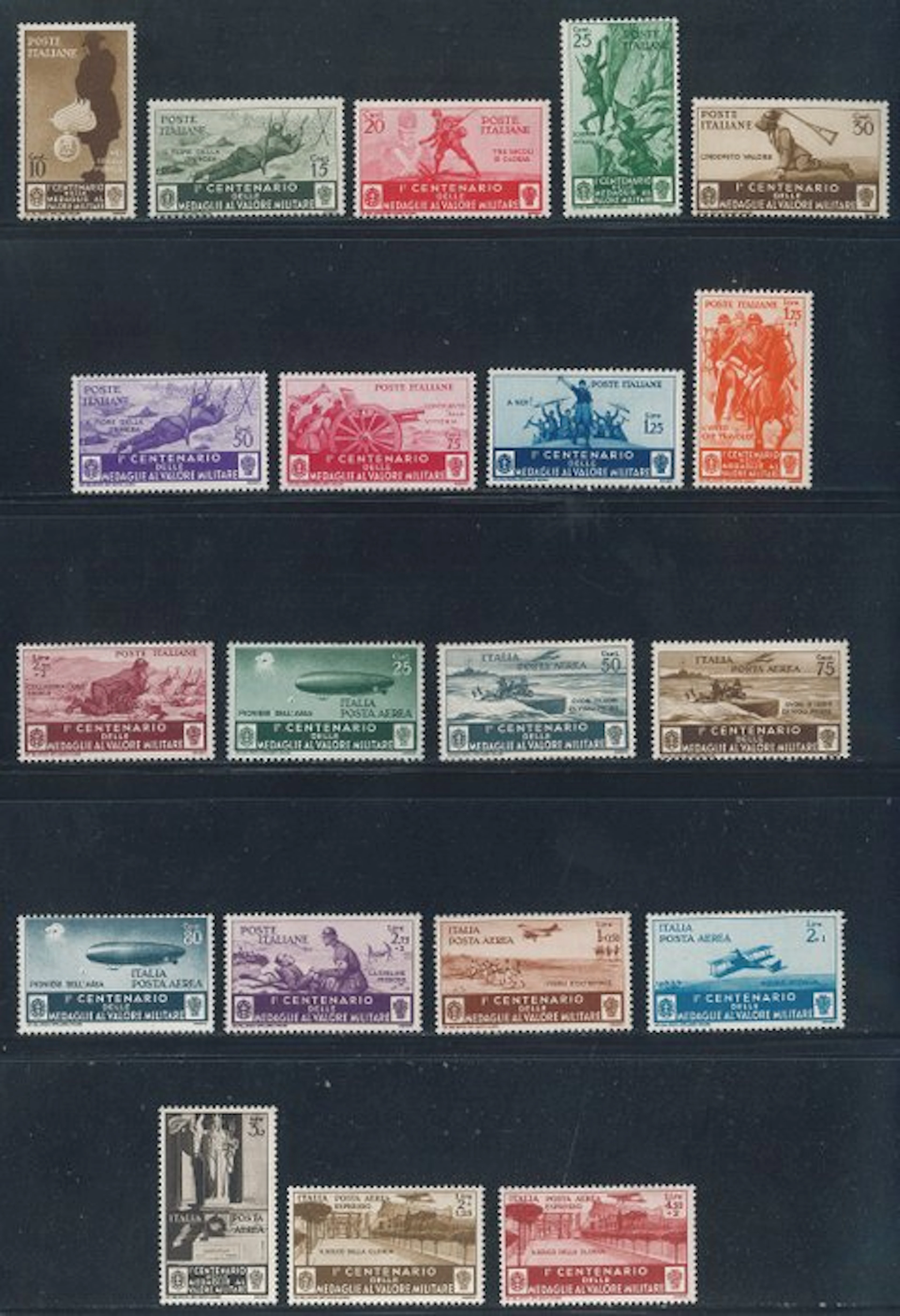 Italy Kingdom - Medals for Valor, complete series No. 366/376 + P.A.