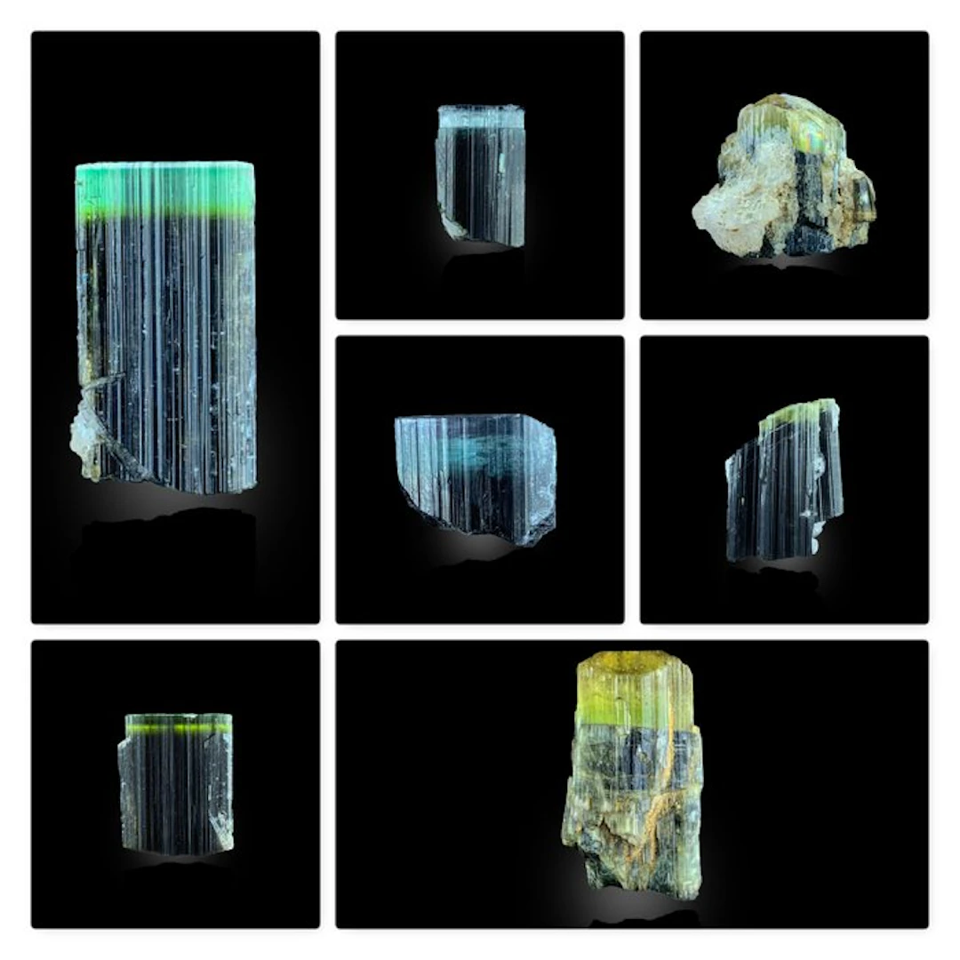 Bi-Color Tourmaline Crystal Specimens – Green Cap...