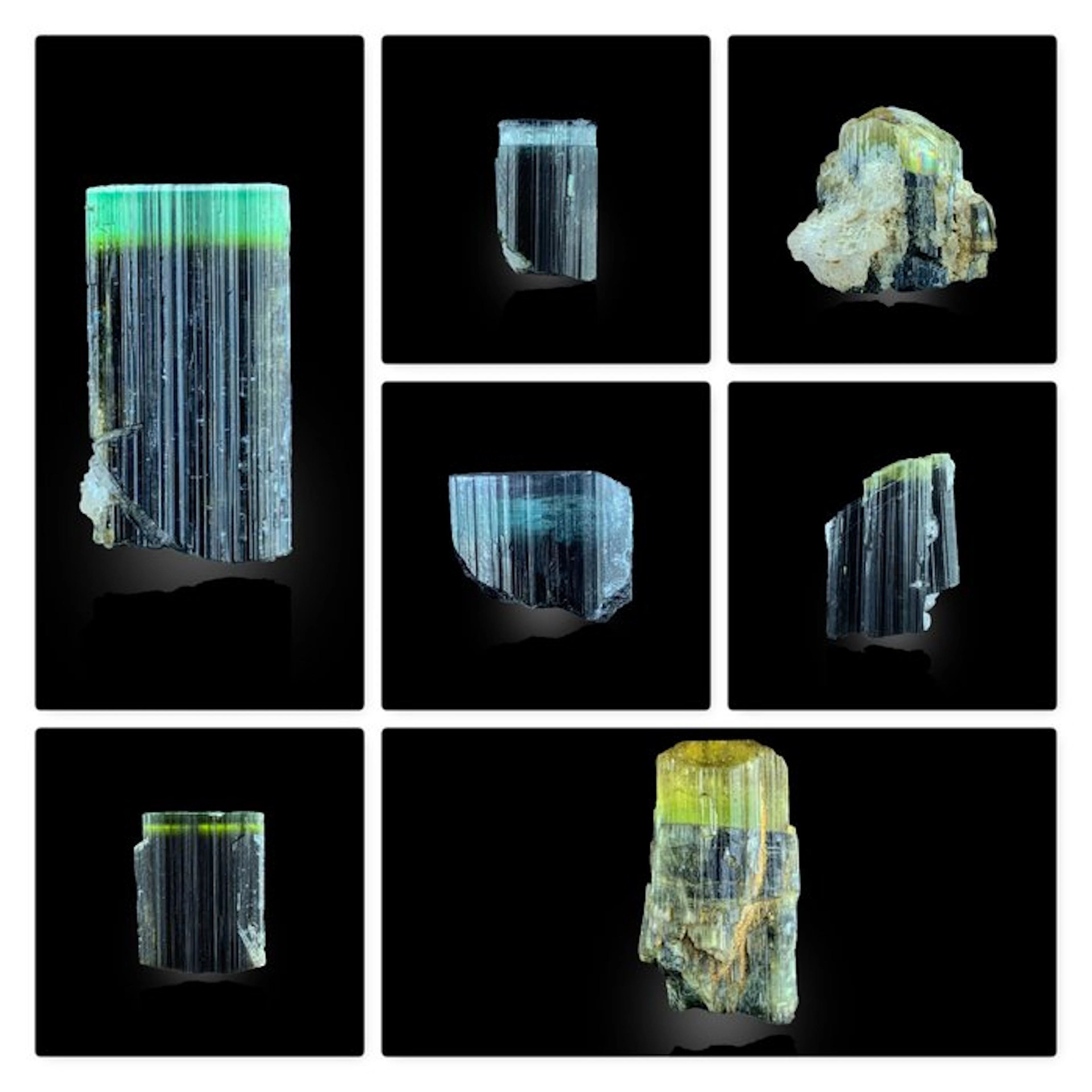 Bi-Color Tourmaline Crystal Specimens – Green Cap...
