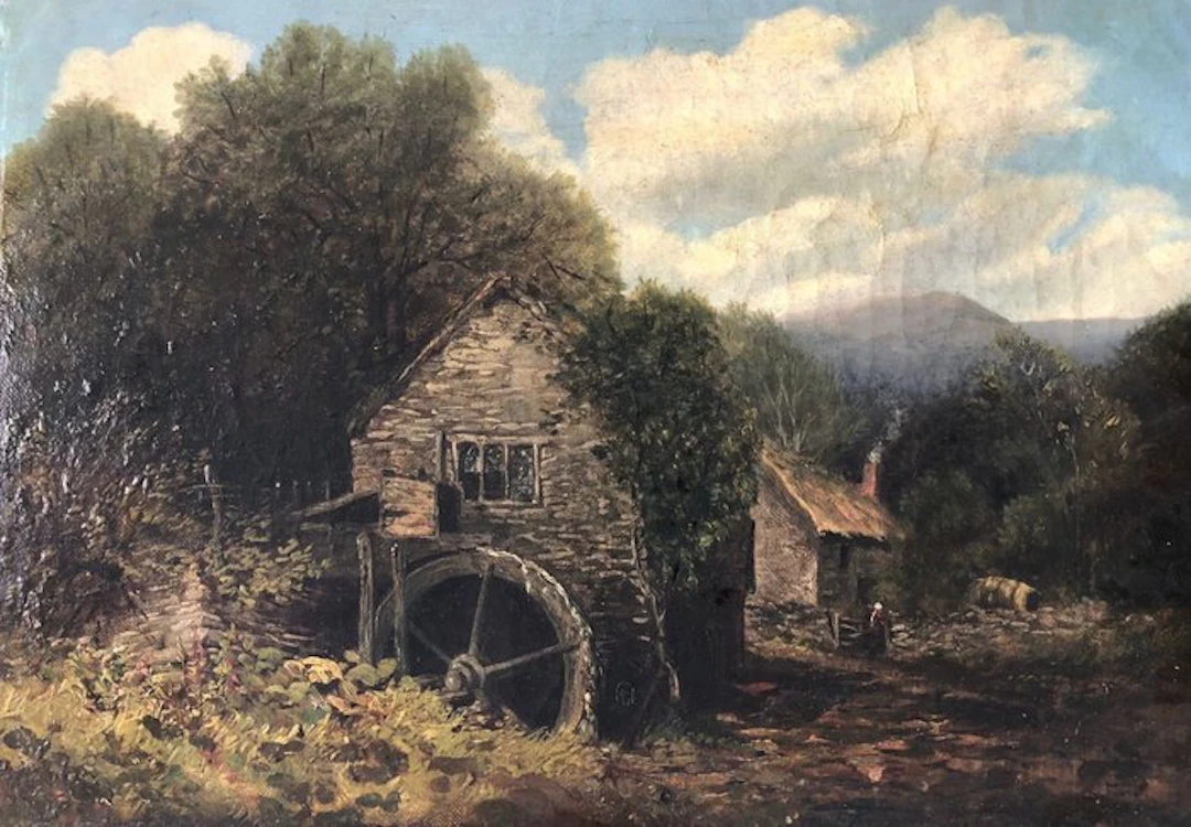 Josep Paul Pettit (1812-1882) - Paesaggio con mulino