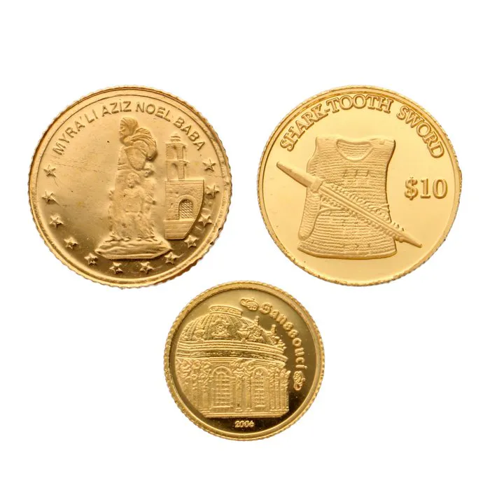 Türkiye, Kiribati, Côte d’Ivoire. 2000/2006 - "Small Gold Coins" (3 stuks)