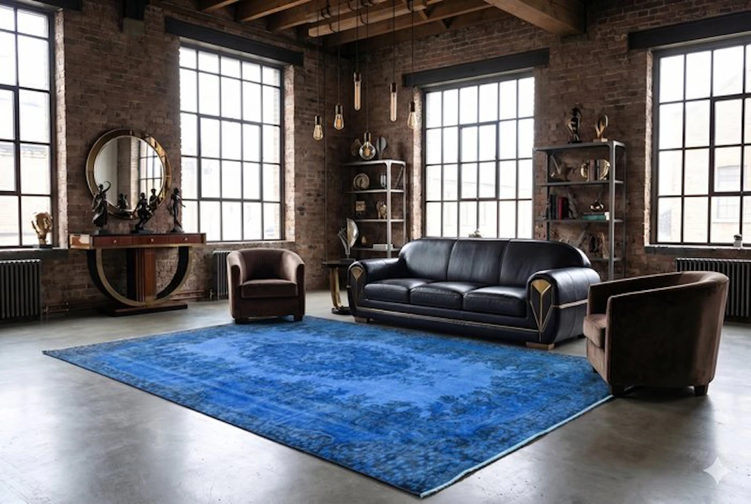 Blue vintage - Rug - 295 cm - 170 cm - √ handmade √ certificate