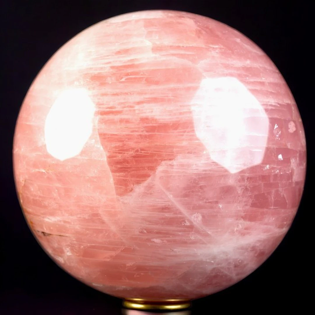 Rose Quartz - Large Sphere - Extra Quality Elegance and...