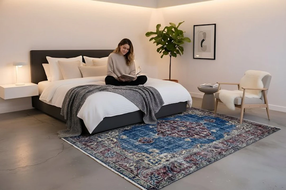 Classic blue Vintage - Rug - 225 cm - 110 cm - √ handmade √ certificate