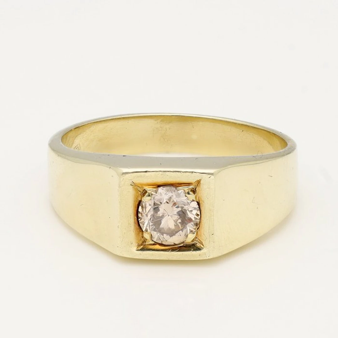 Ring - 14 kt. Yellow gold - 0.50ct. tw. Diamond (Natural)
