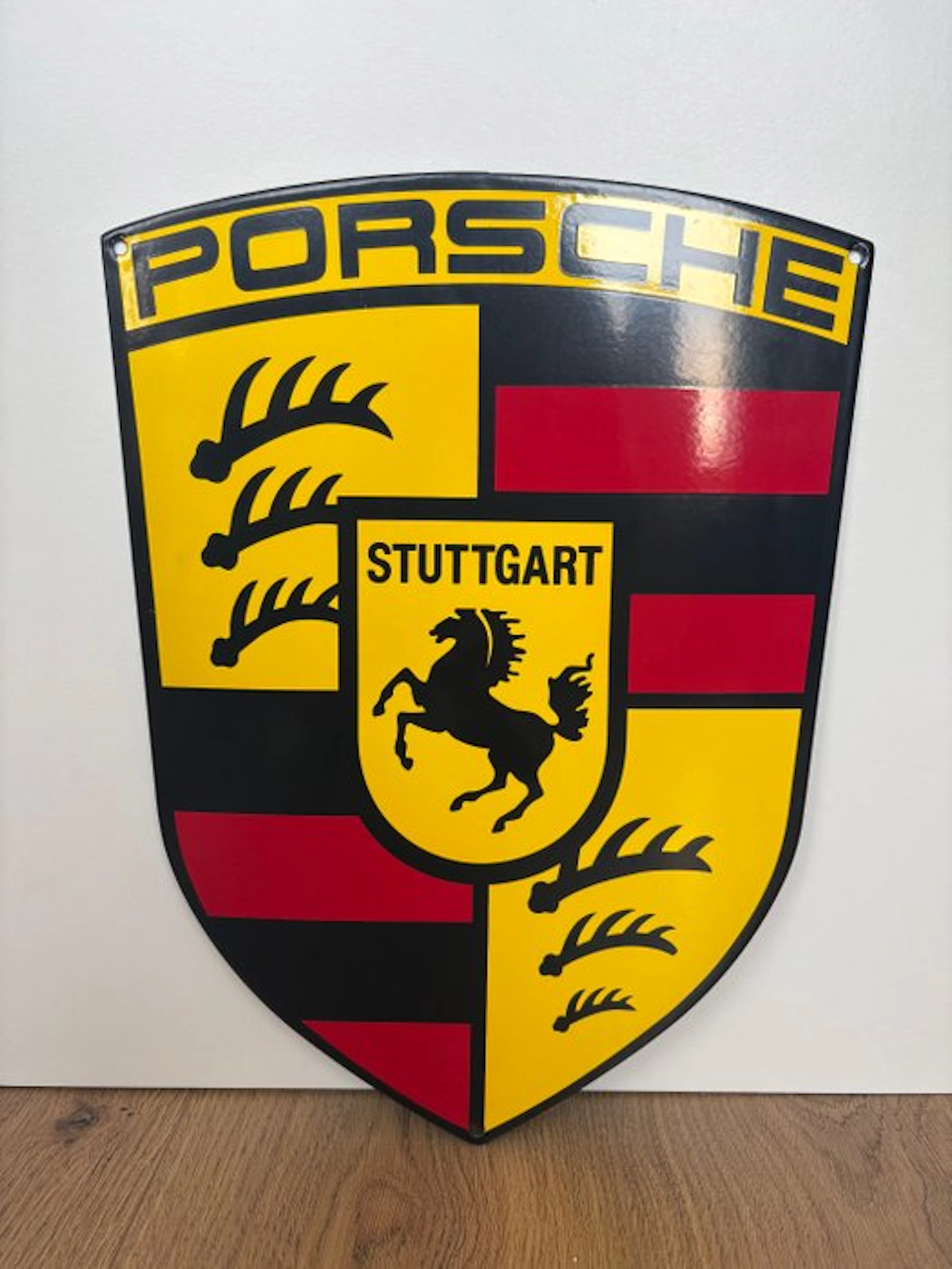 Porsche - Magnificent XL enameled plaque - Porsche emblem - Enamel