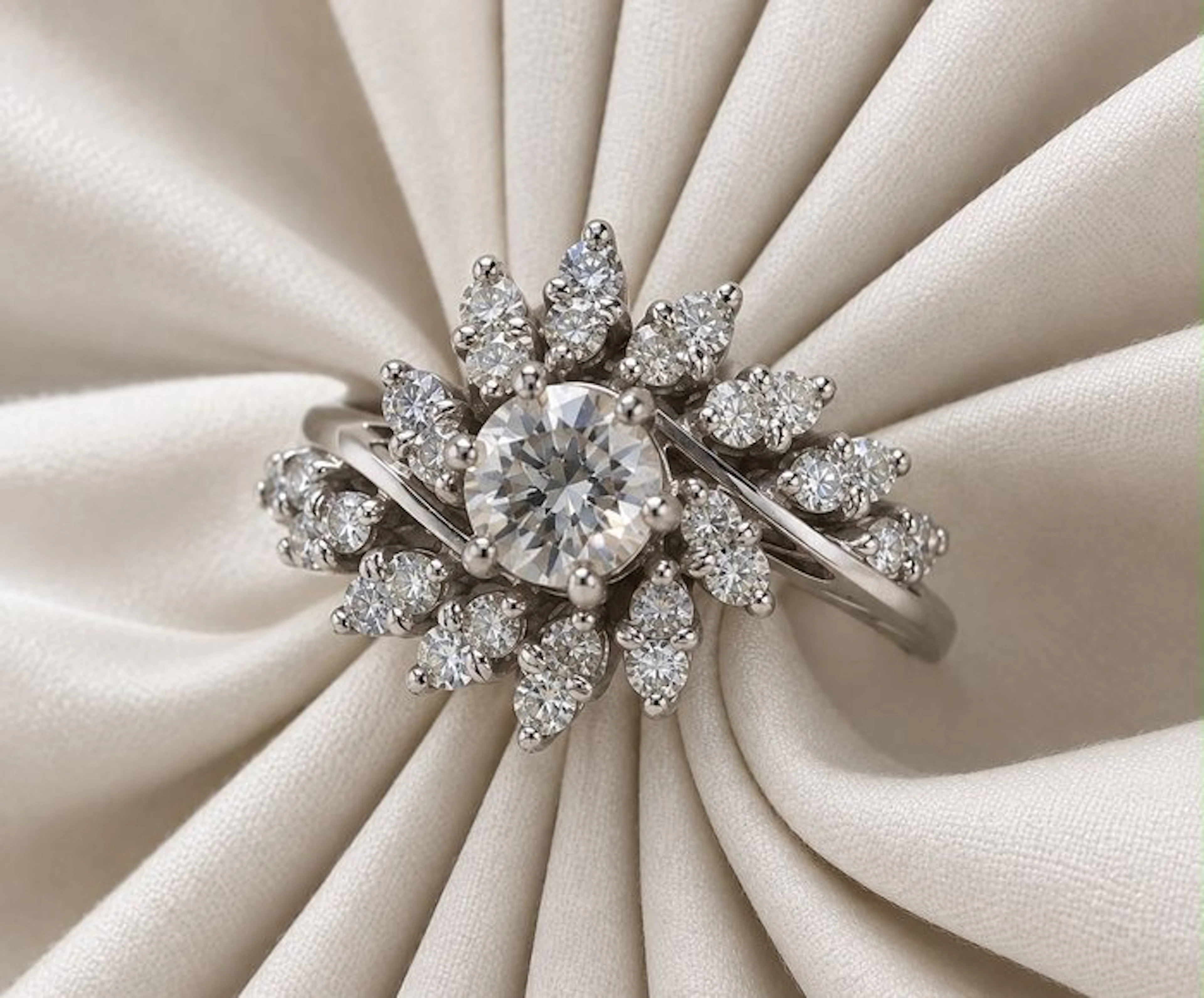 Ring - 18 kt. White gold - 0.90ct. tw. Diamond (Natural) - Diamond